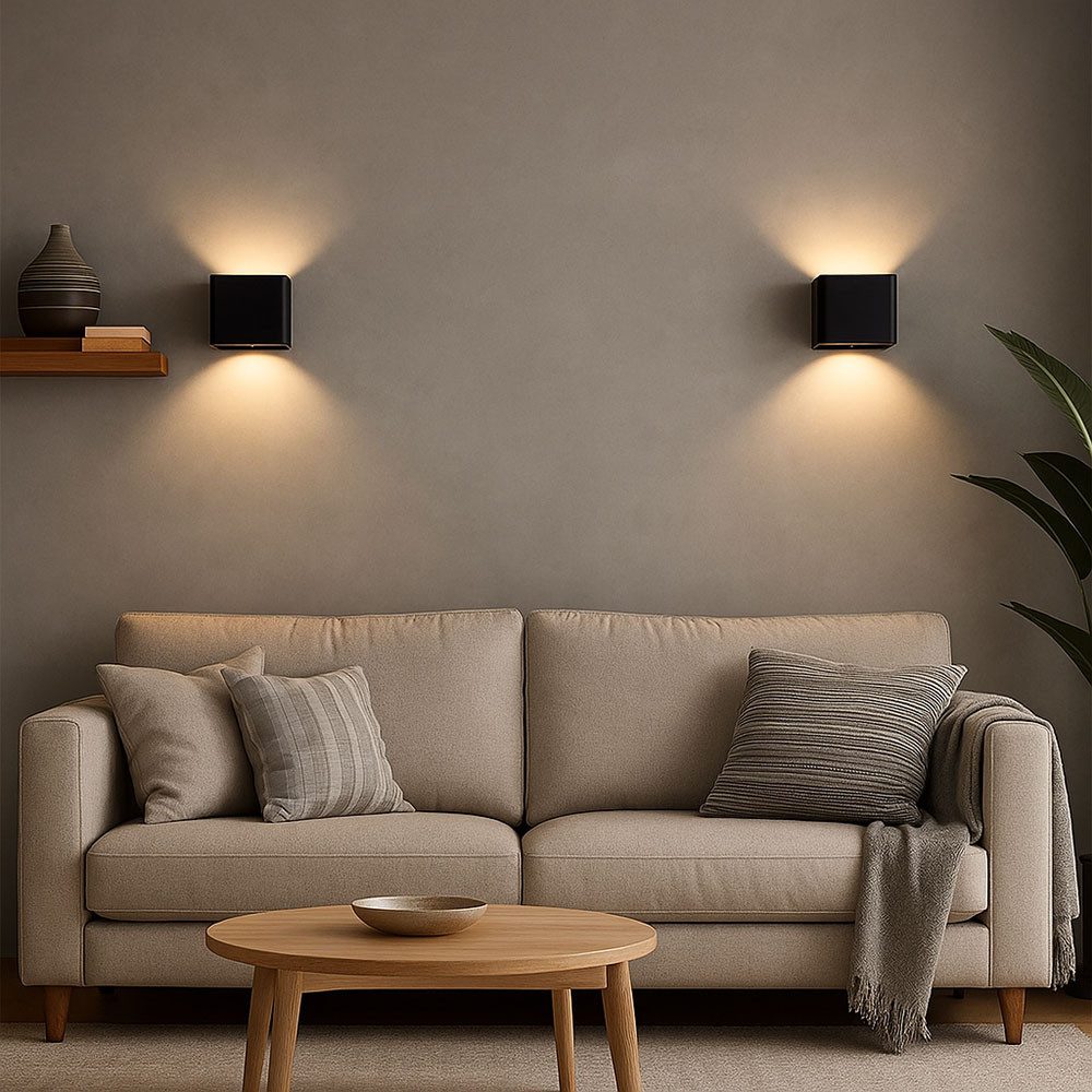 GLOBO LIGHTING LED Wandleuchte, LED-Leuchtmittel fest verbaut, Warmweiß, Wandlampe Wandleuchte Bewegungsmelder Akku LED Flurlampe Up Down 2x