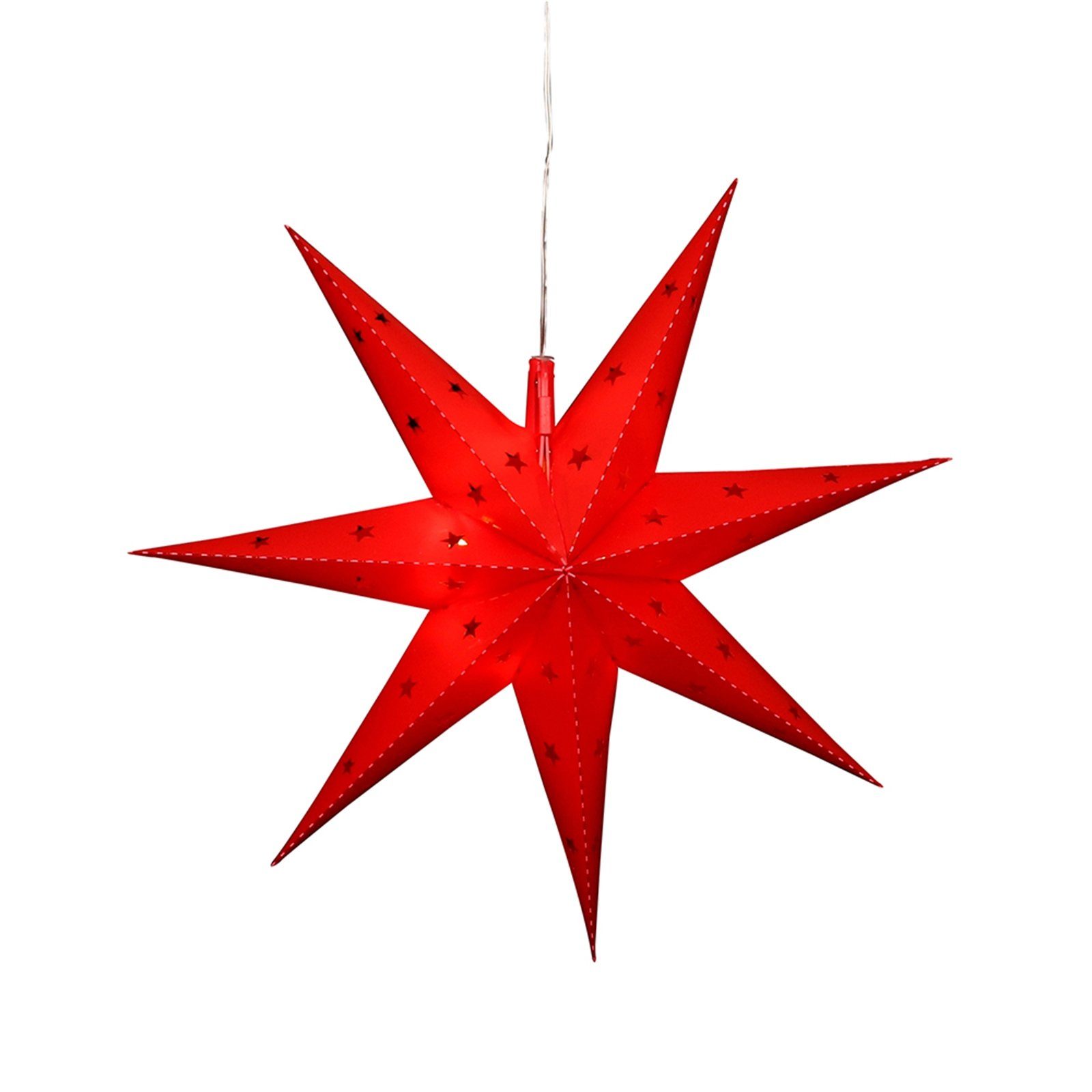 SIGRO LED Stern Weihnachtsstern mit 7 Spitzen Rot, LED, Fensterstern beleuchtet inkl. Netzteil