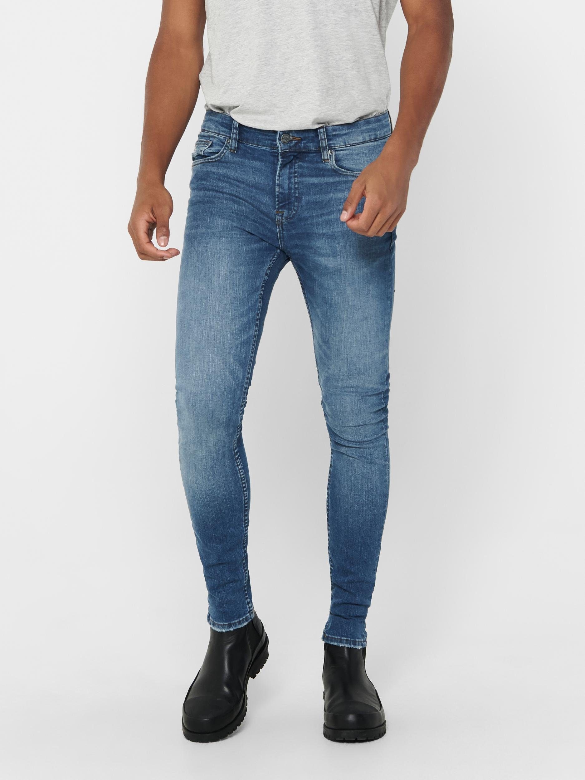ONLY & SONS Skinny-fit-Jeans Herren Jeans Hose ONSWARP LIFE SKINNY BLUE DCC günstig online kaufen
