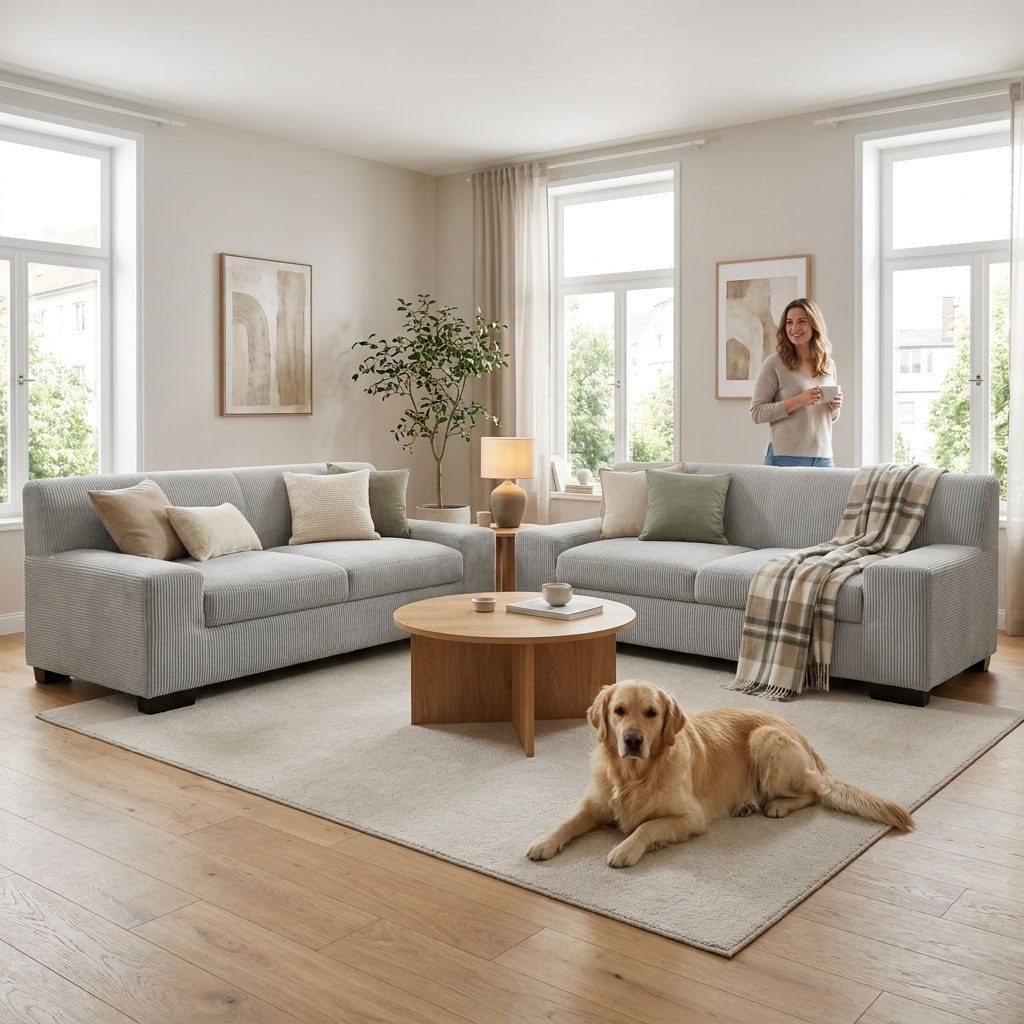 OTTO home Polstergarnitur Faxxe aus 2-Sitzer und 3-Sitzer, (Set, 2-tlg), aus haustierfreundlichem Pet Friendly Cord