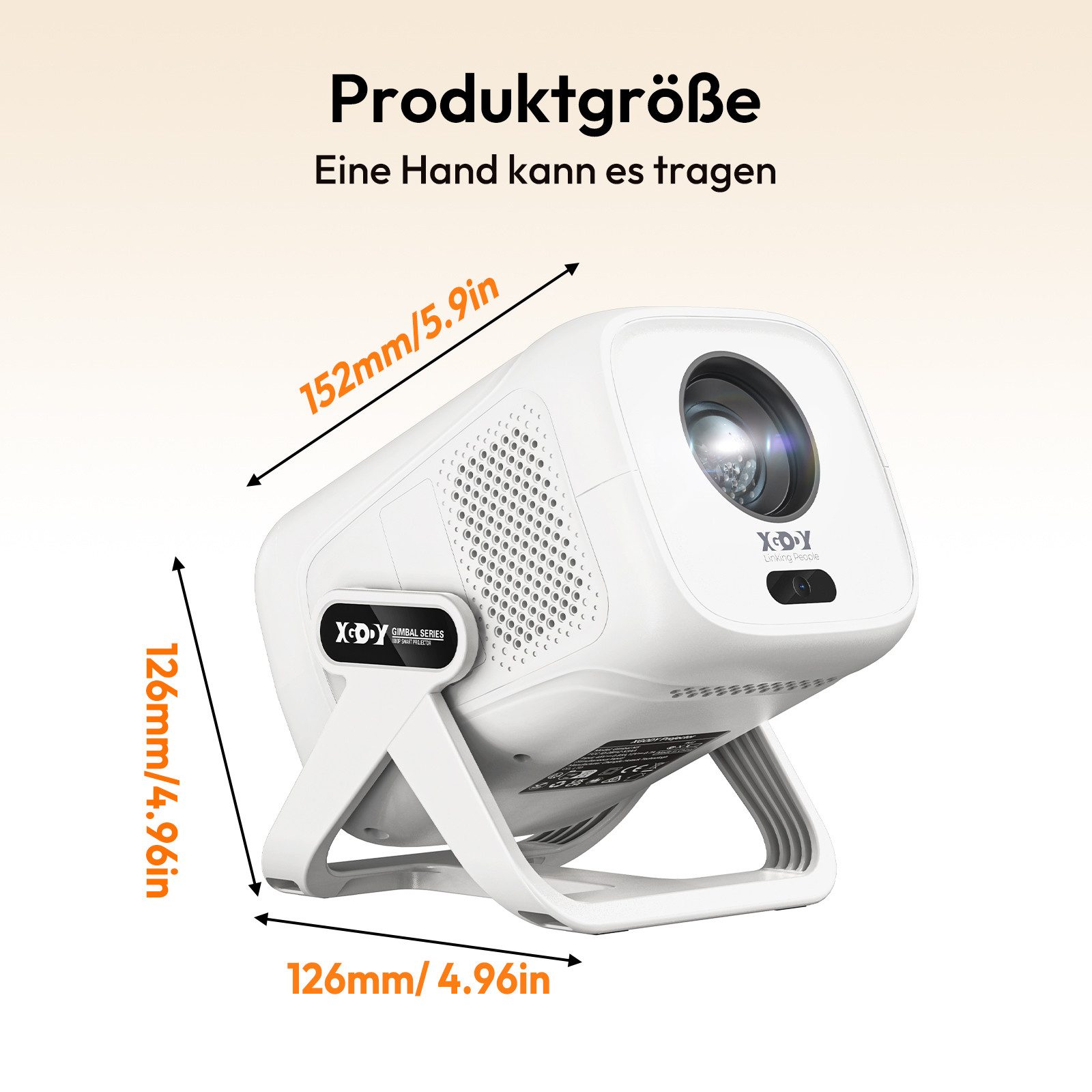 XGODY Native1080p Projektor 4K Mit Netflix Zertifizierung(AutoFokus) Mini Beamer (20000 lm, 20000:1, 3840 x 2160, 1920x1080 px, mit Automatische Trapezkorrektur, Staubfilter, Sprachsteuerung)