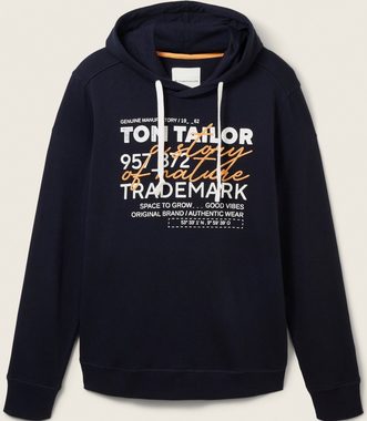 TOM TAILOR Kapuzensweatshirt mit lässigem Frontprint + Stickerei