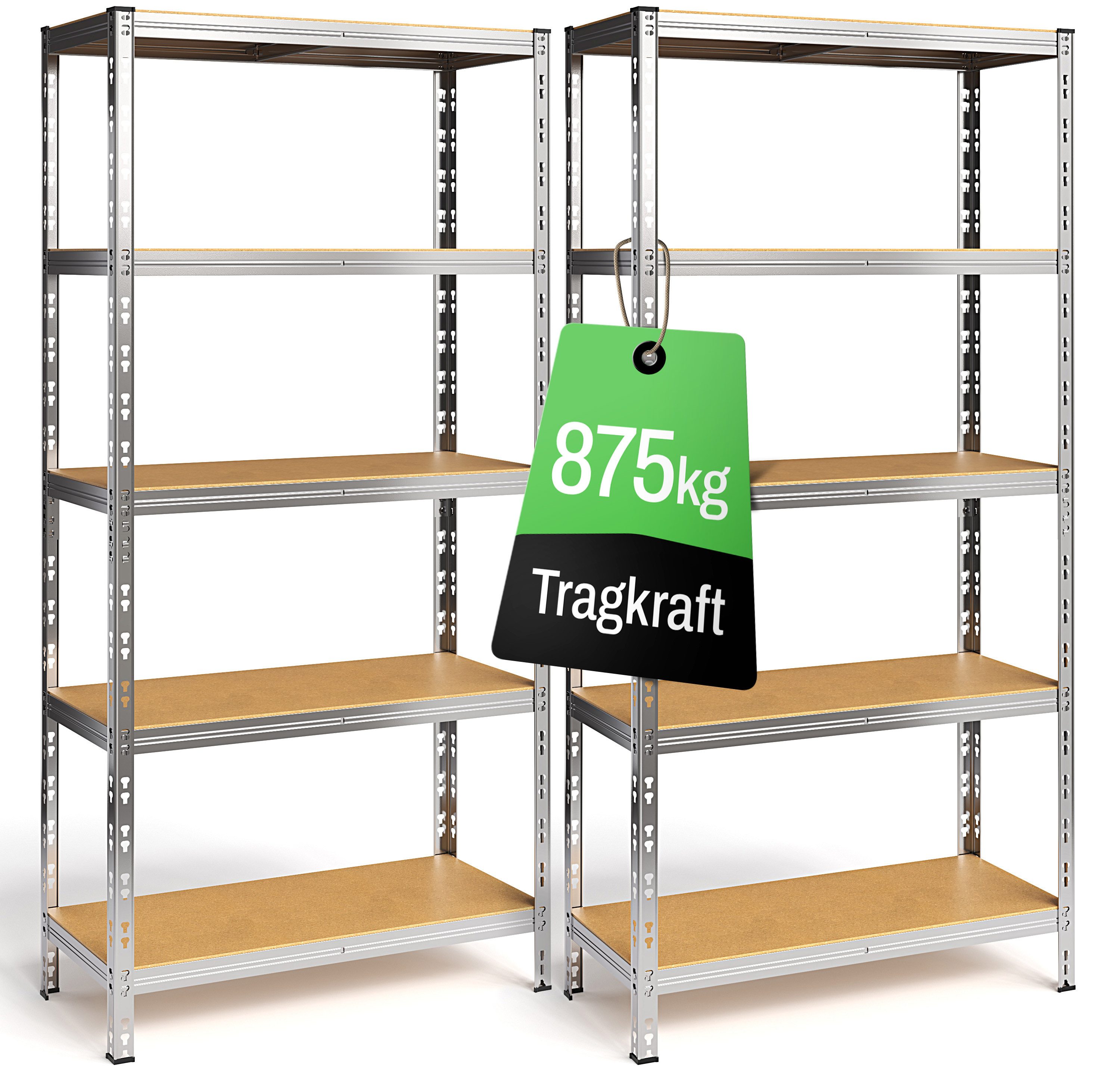 ONDIS24 Schwerlastregal Metallregal Thomas, Lagerregal 90x40x180 (H) cm, Ke günstig online kaufen