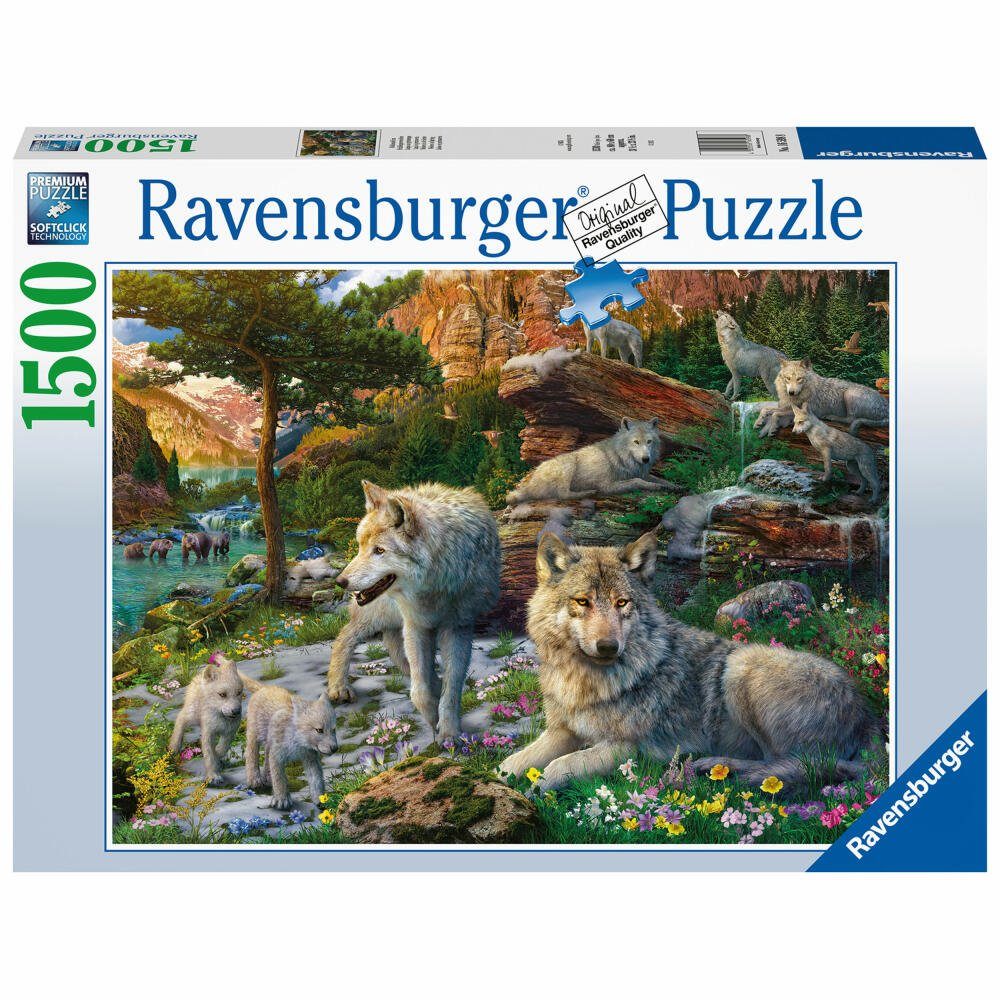 Ravensburger Puzzle Wolfsrudel im Frühlingserwachen 1500 Teile, Puzzleteile
