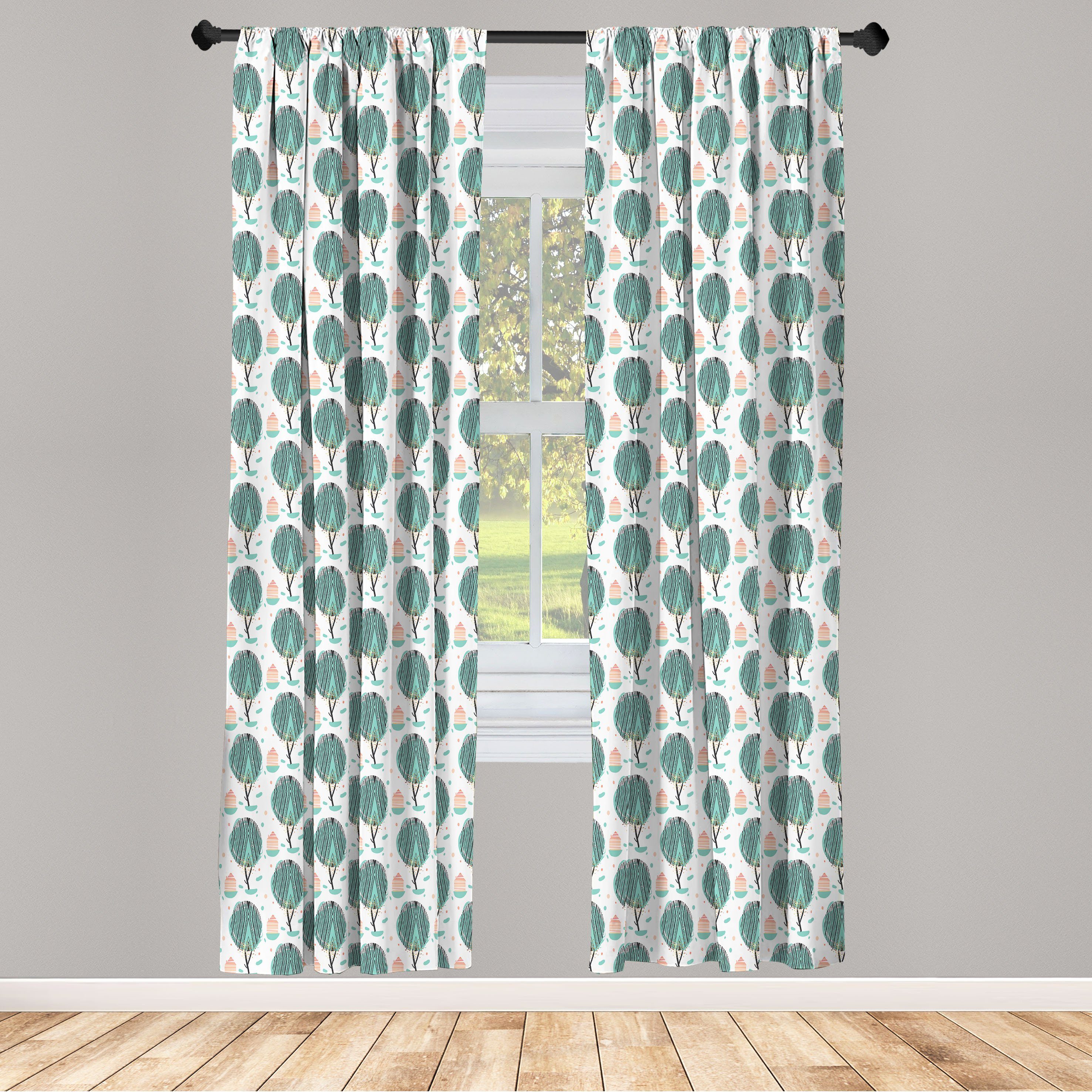 Gardine Vorhang für Wohnzimmer Schlafzimmer Dekor, Abakuhaus, Microfaser, Modern Geometrische Pastell
