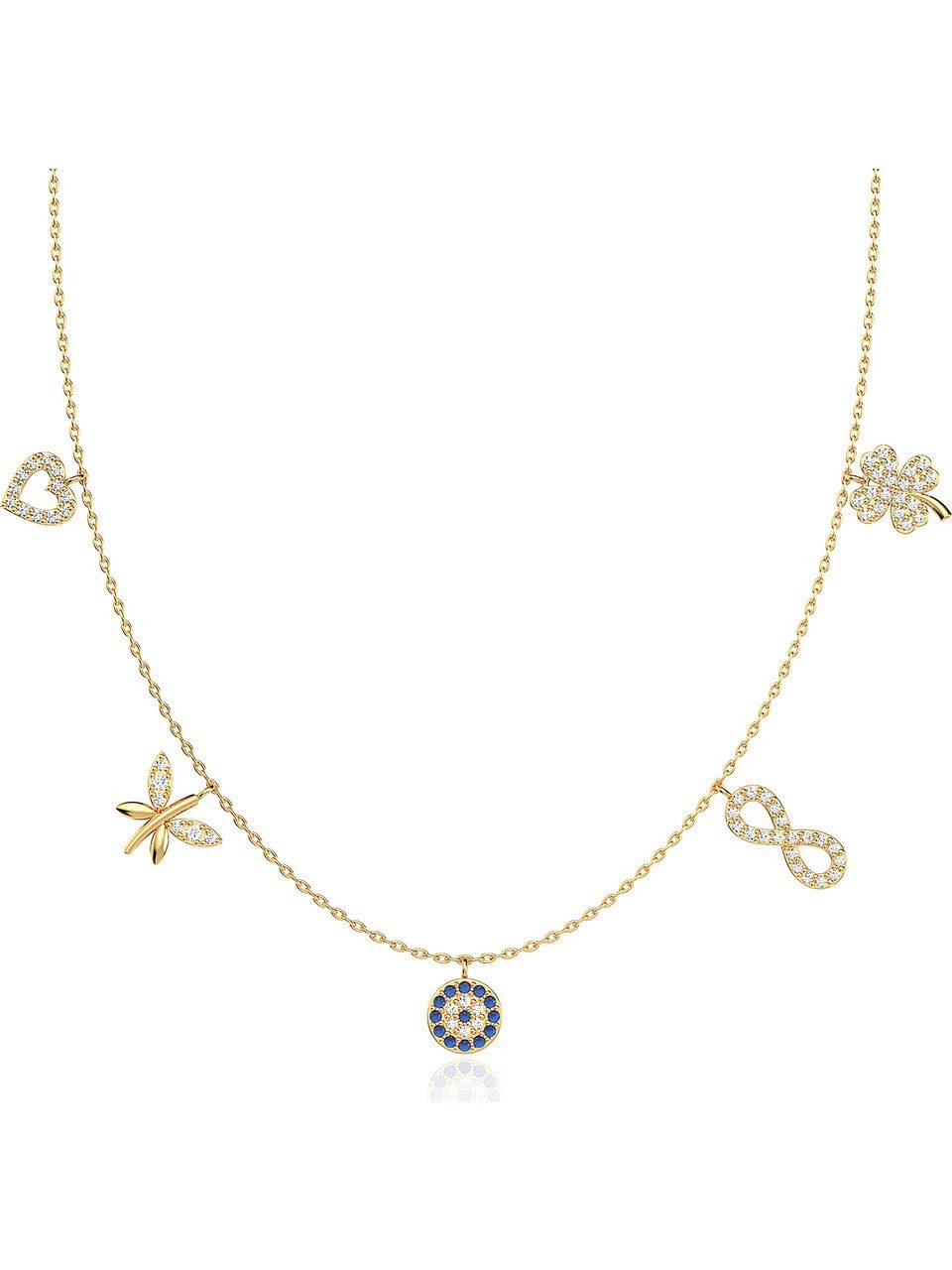 Nisan Kette und Anhänger Set, Elegante Halskette aus 925er Silber mit Goldp günstig online kaufen