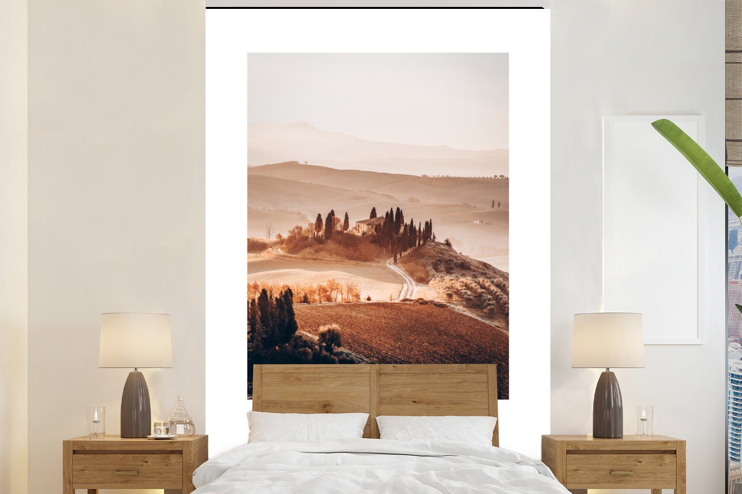 MuchoWow Fototapete Toskana - Italien - Sommer, Matt, bedruckt, (3 St), Montagefertig Vinyl Tapete für Wohnzimmer, Wandtapete