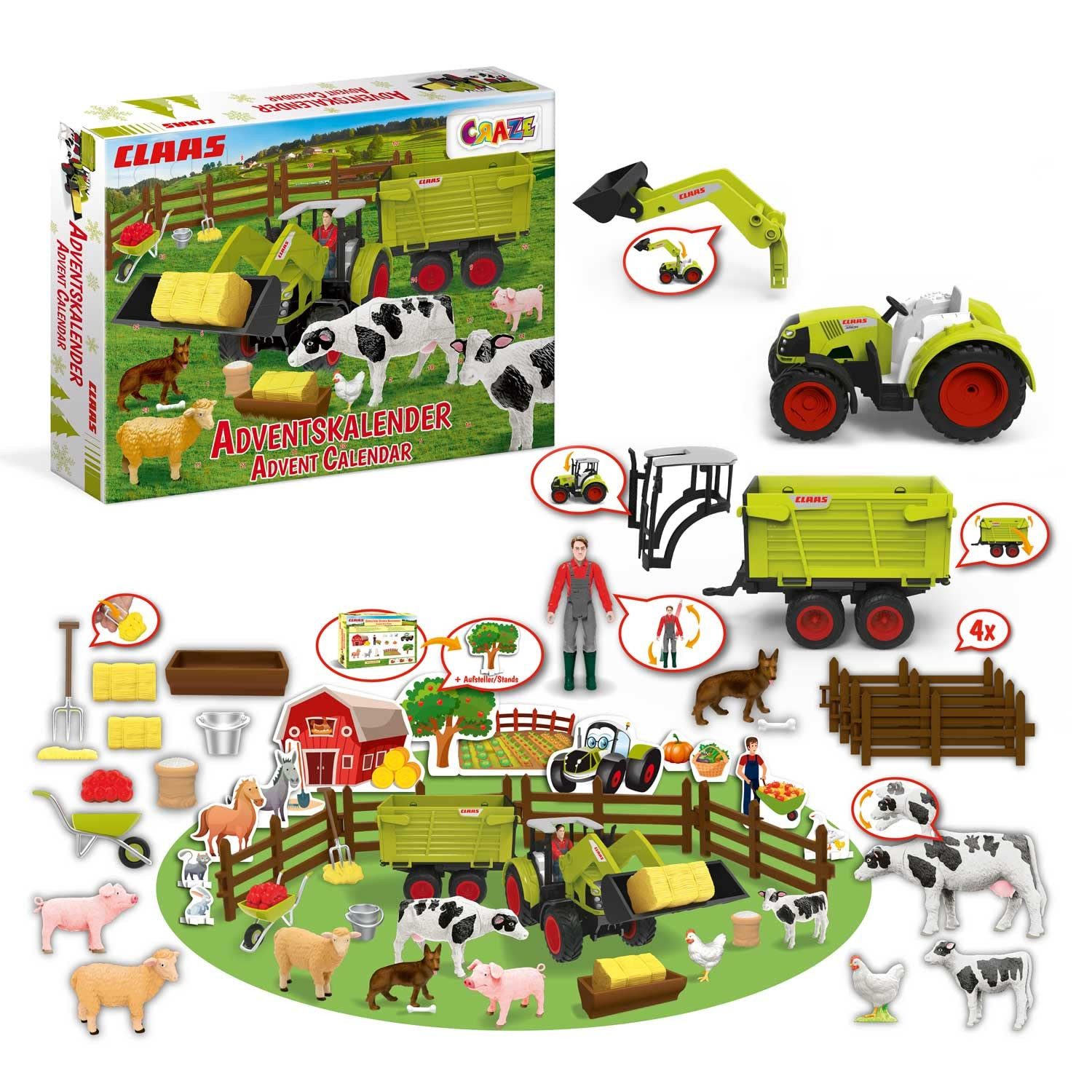 CRAZE Spielzeug-Adventskalender Adventskalender Kinder CLAAS Spielzeug Adventskalender XXL Edition