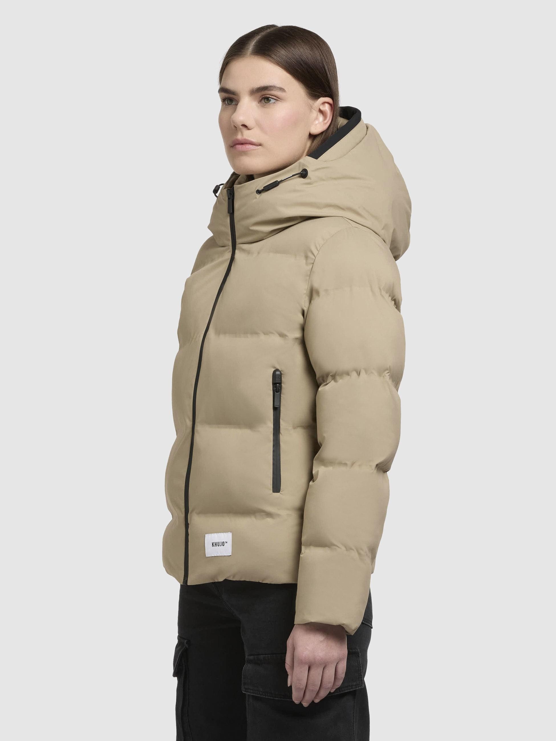 khujo Winterjacke Liev-YM Warme gesteppte Damen Kapuzenjacke