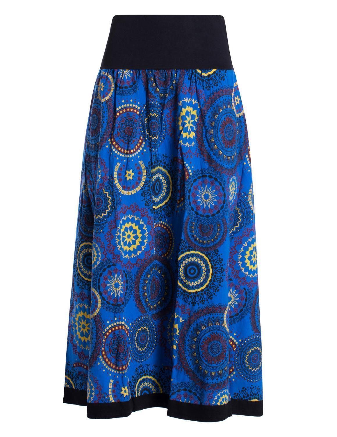 Vishes Maxirock Langer Damen Herbst-Rock Herbströcke Bunt mit Mandalas bedruckt Hippie, Festival, Boho Style