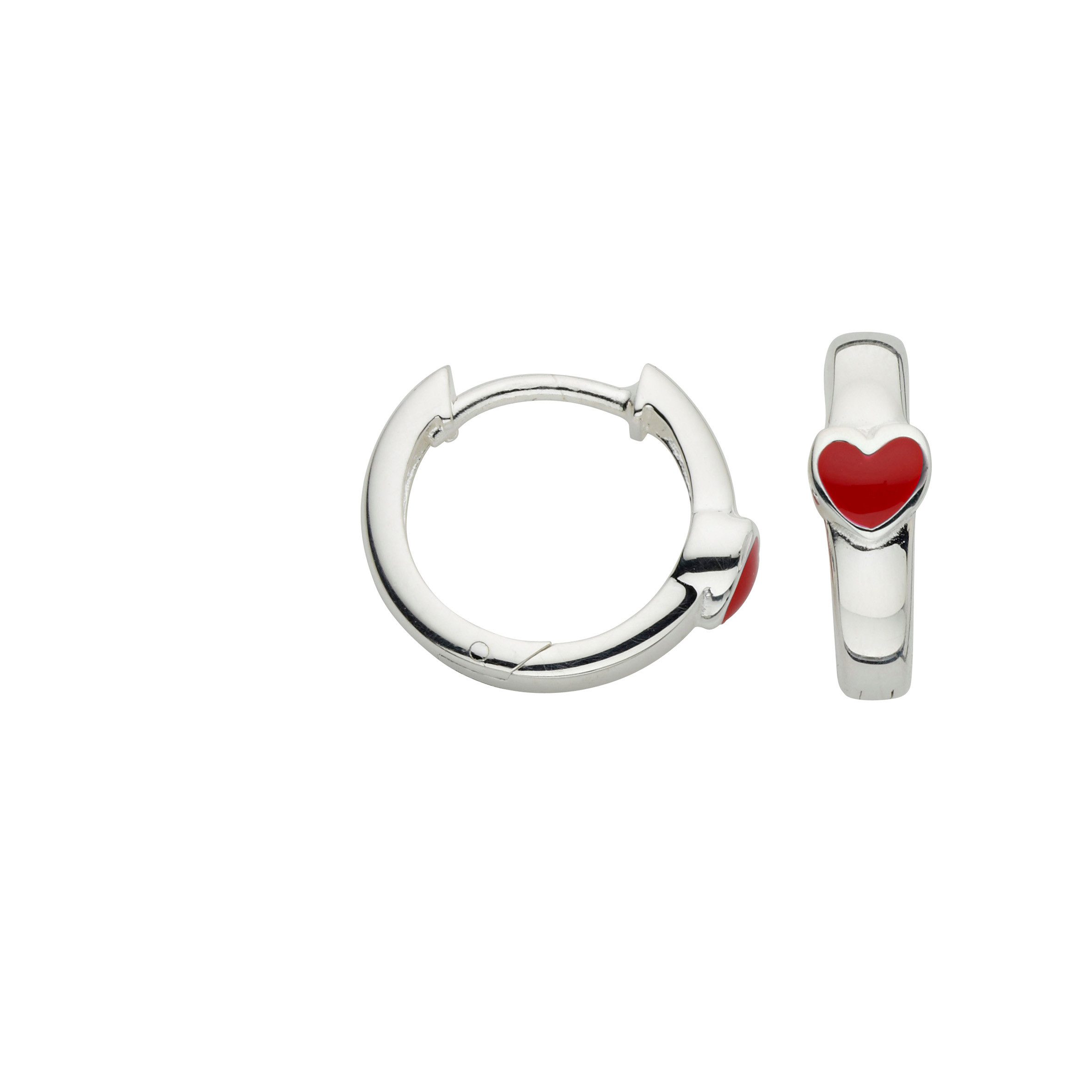 Firetti Paar Creolen Schmuck Geschenk Silber 925 Ohrschmuck Ohrringe Herz, Emaille