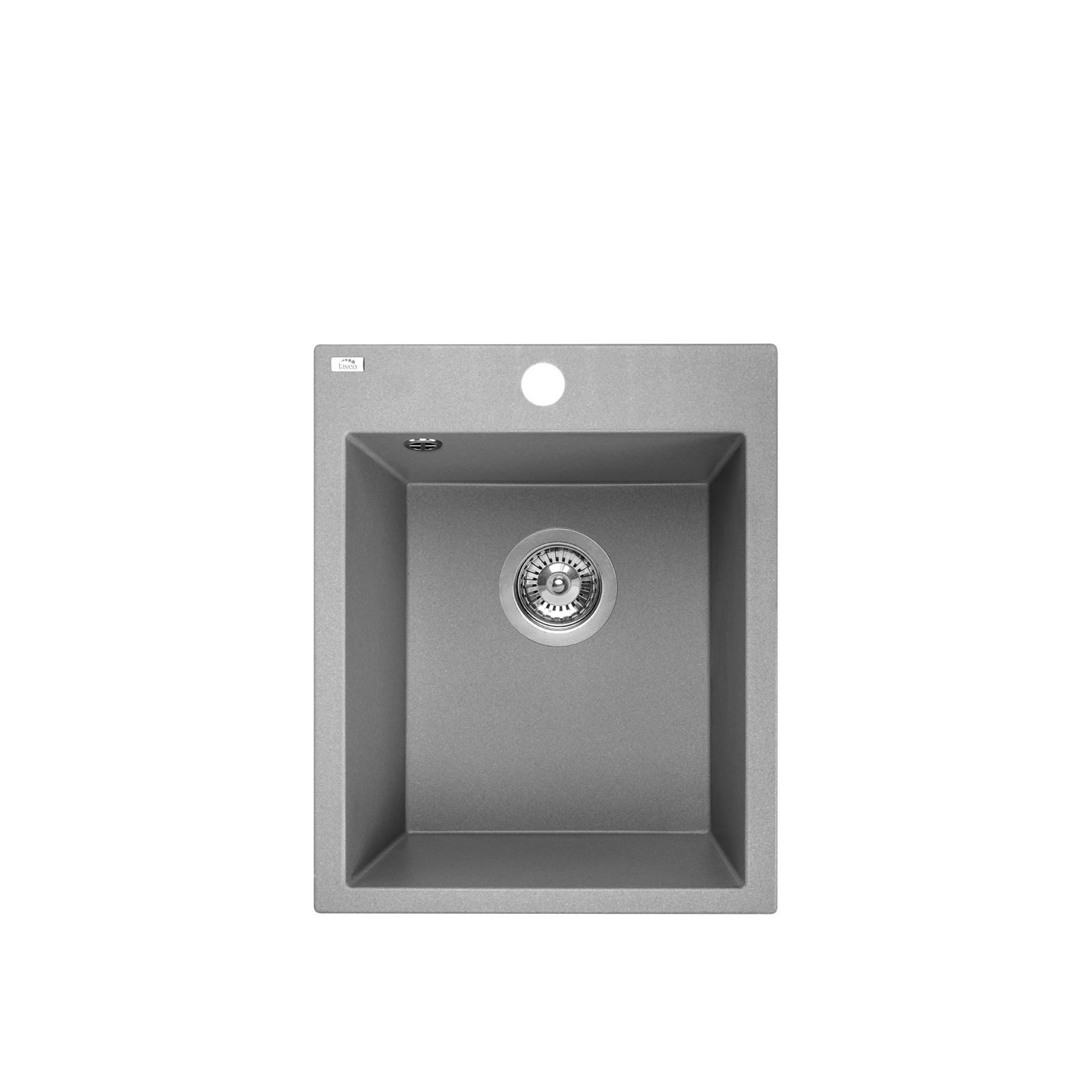 Granitspüle Einbauspüle CHICHI aus Granit (39 × 48 cm), 1 Becken, grau Küchenspüle, rechteckig, Rechteckspüle, Einbauspüle, Granitspülen, Küchenausstattung