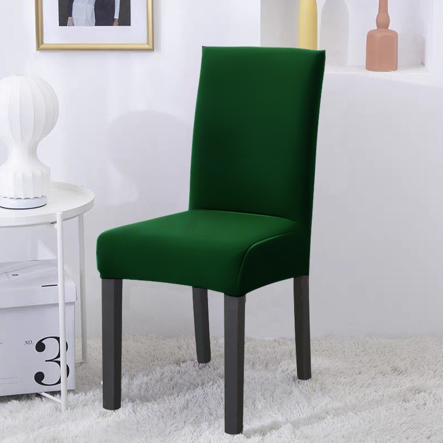 Stuhlhusse Elastische - und cm Stuhlüberzüge, GRÜN - Sitzfläche Lehnenhöhe 65 45 Intirilife, 45 38 cm