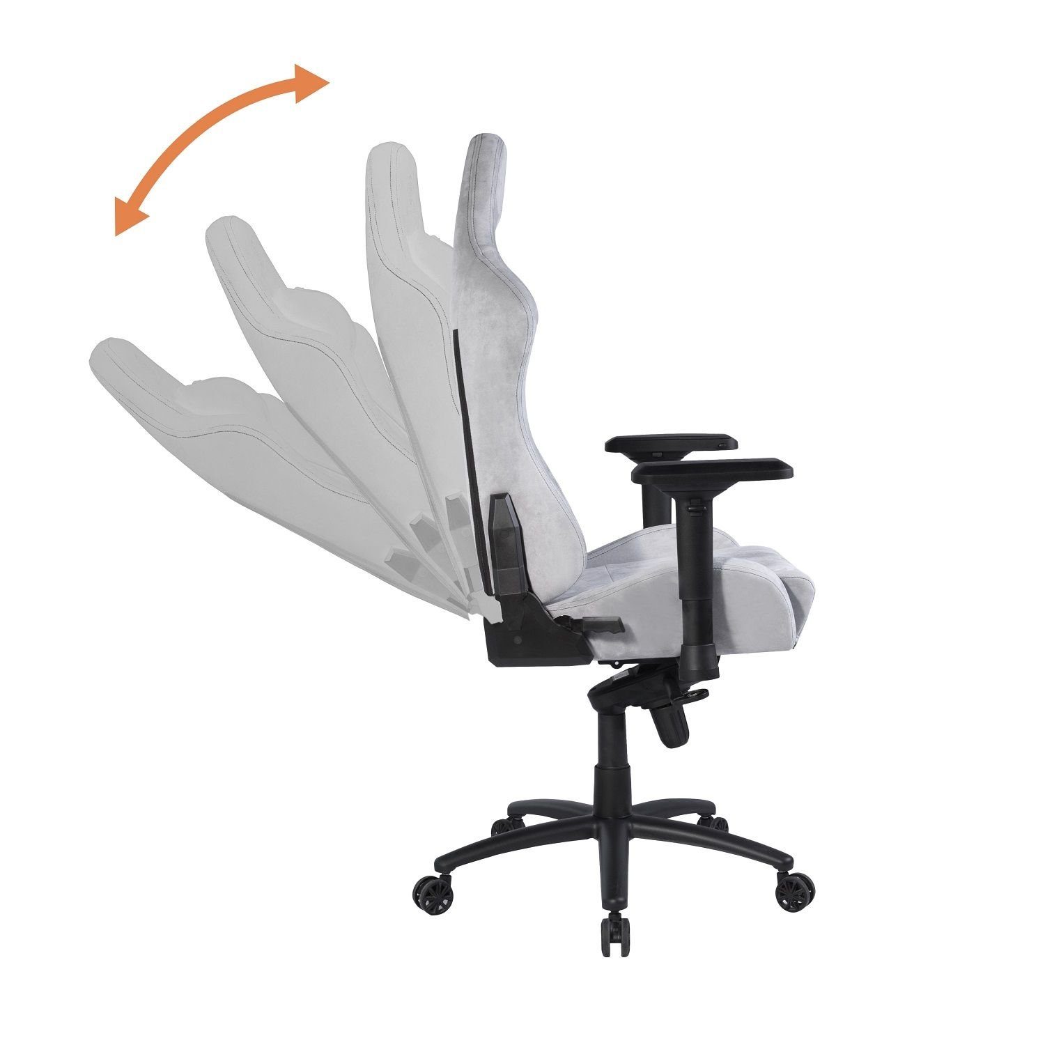 DELTACO Gaming-Stuhl DC440 Gaming-Stuhl Wildleder Rückenlehne (kein hohe Jahre hellgrau 5 5-Punkt ergonomisch Herstellergarantie inkl. Set)