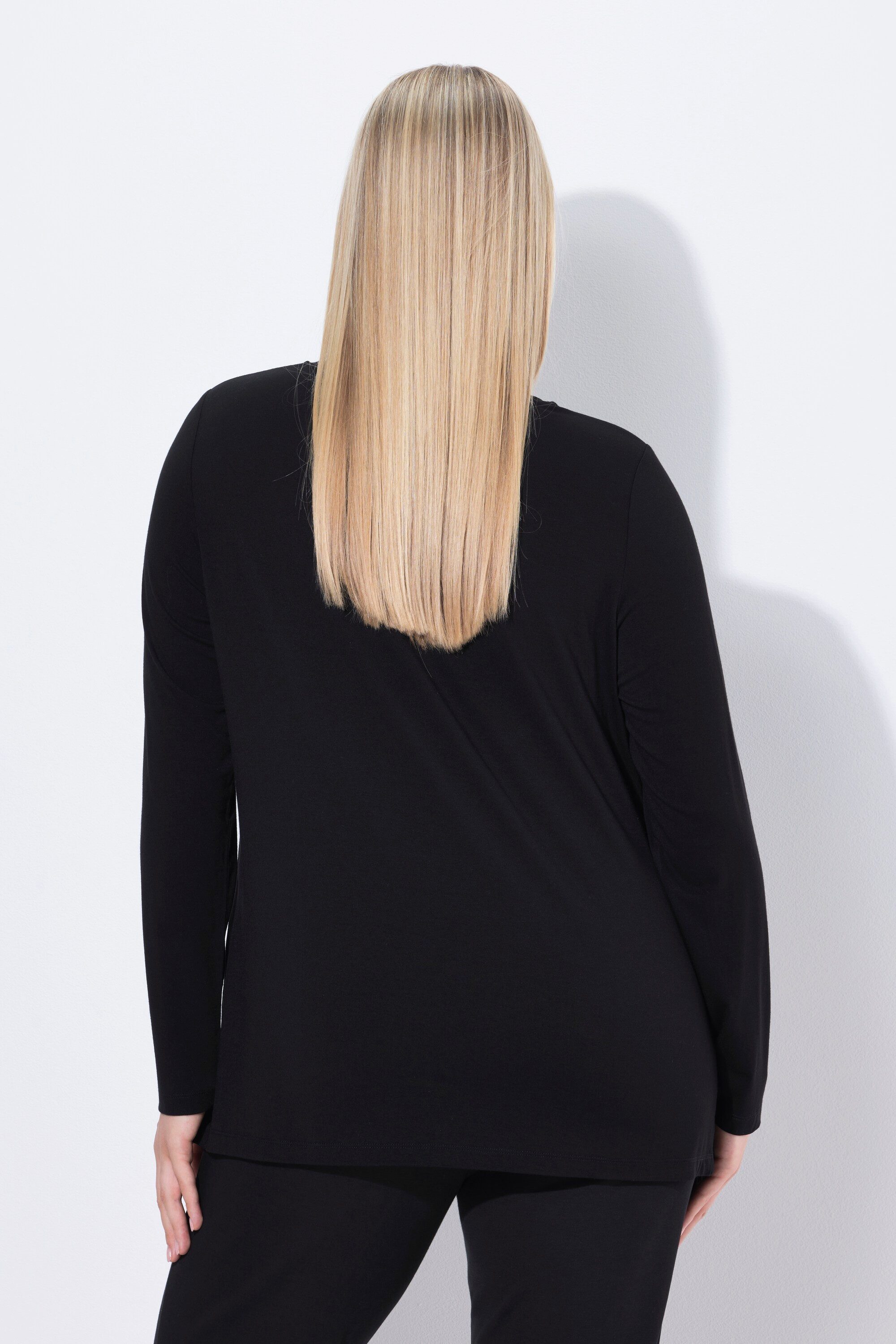 Ulla Popken T-Shirt Shirt Ziersteine Classic Rundhals Langarm – Bild 3 von 4