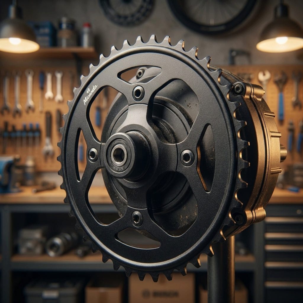 Miranda Kettenschaltung Miranda Kettenblatt für BOSCH Motor Gen1 schwarz 48 Zähne Alu