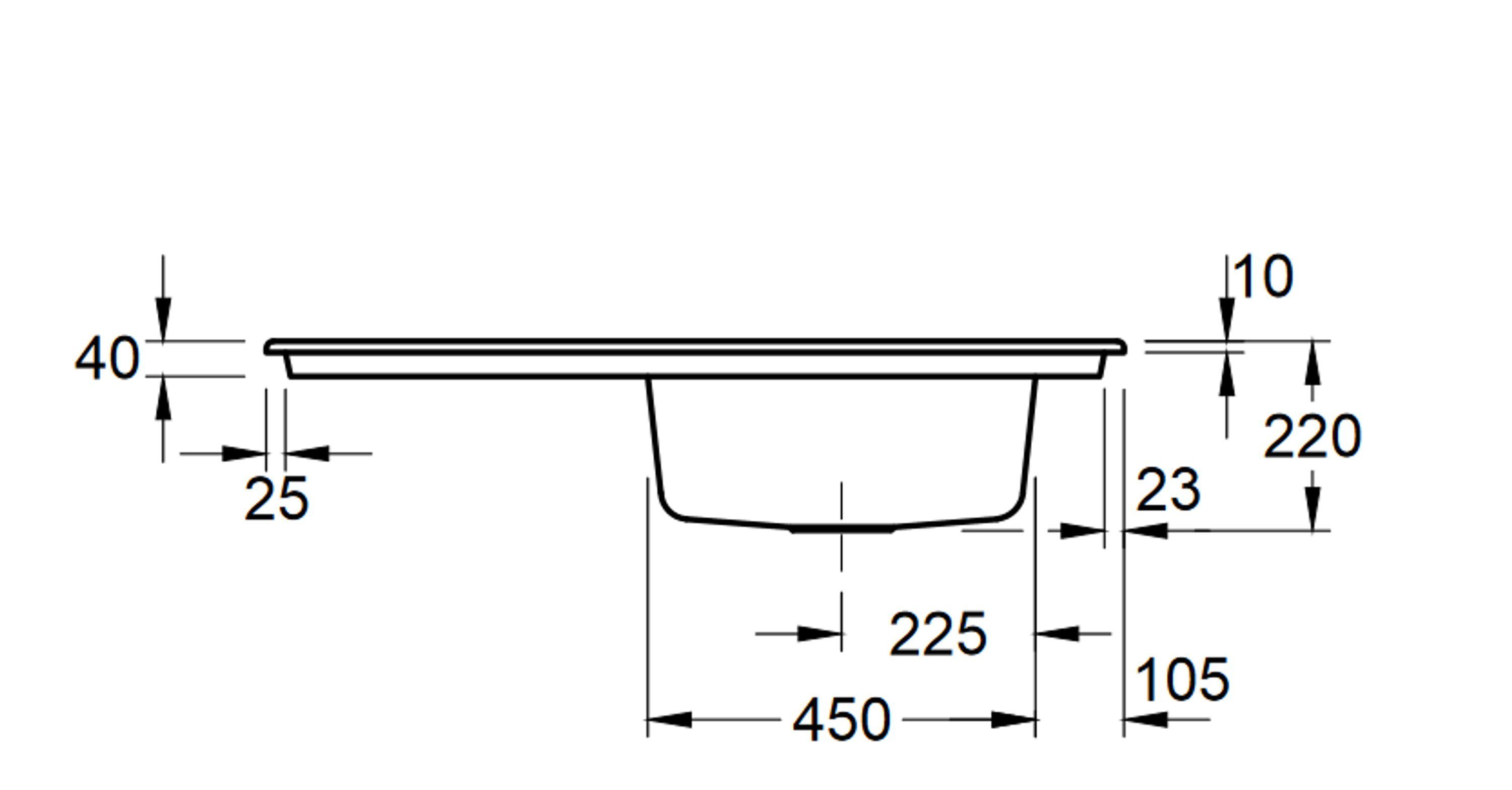 Villeroy & Boch Küchenspüle 6790 Timeline 01 SM, 100/22 Serie cm, Rechteckig