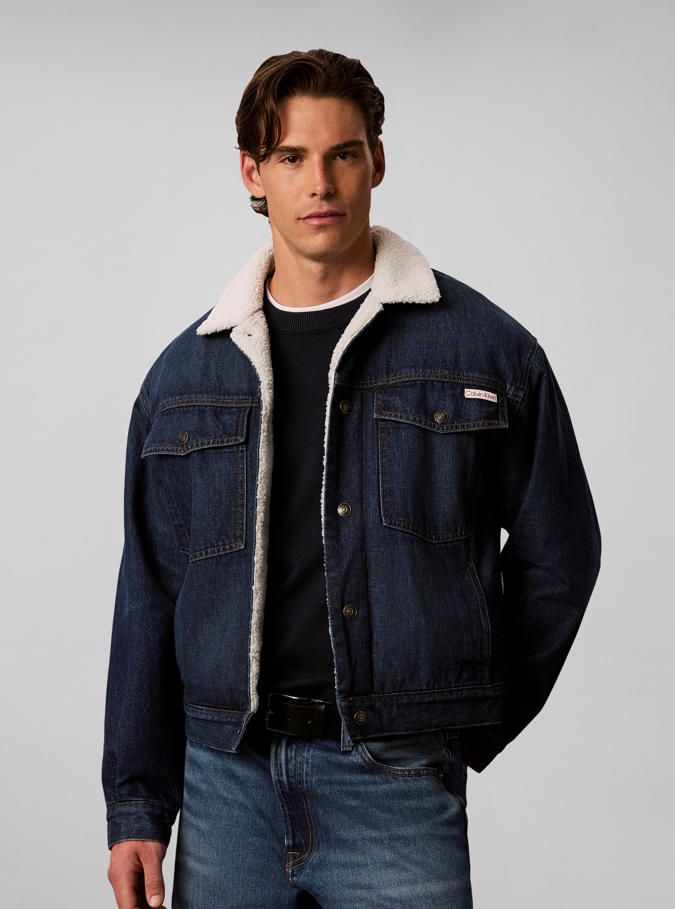 Calvin Klein Jeans Jeansjacke ARCHIVE 90S SHERPA TRUCKER CLAYT Regular fit mit weichem Futter