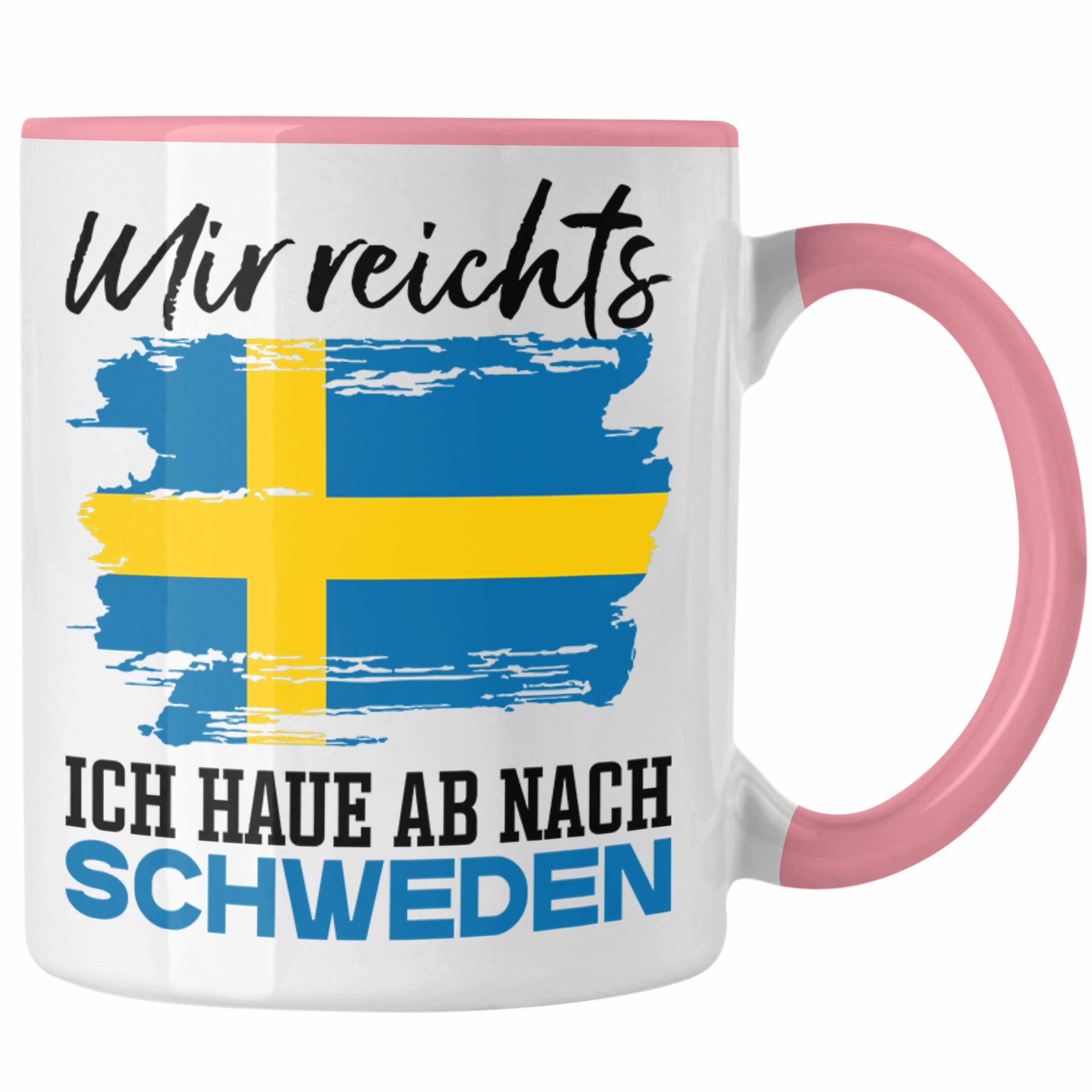 Trendation Tasse Mir Reichts Ich Hau Ab Nach Schweden Tasse Geschenk Urlaub Schweden U Rosa