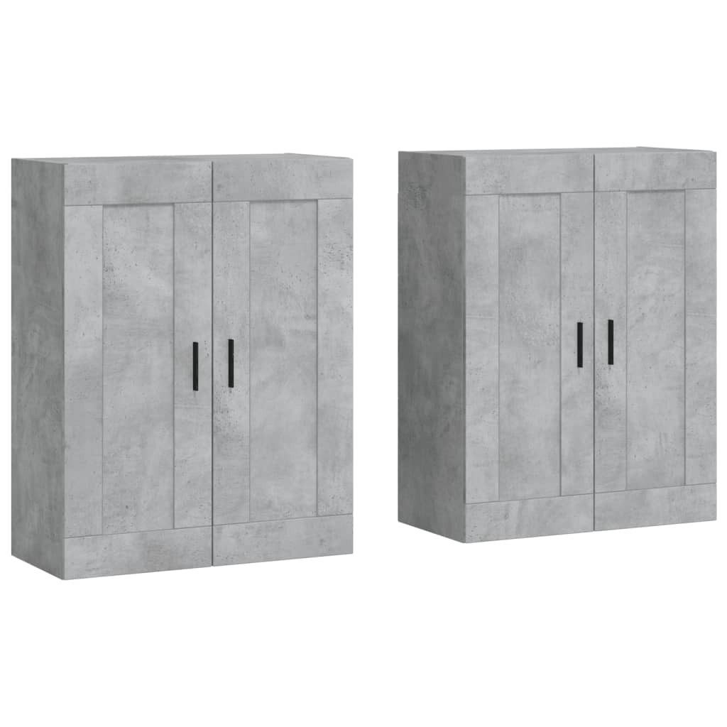 vidaXL Hängeschrank Wandschränke 2 Stk Betongrau Spanplatte Hängeschrank günstig online kaufen