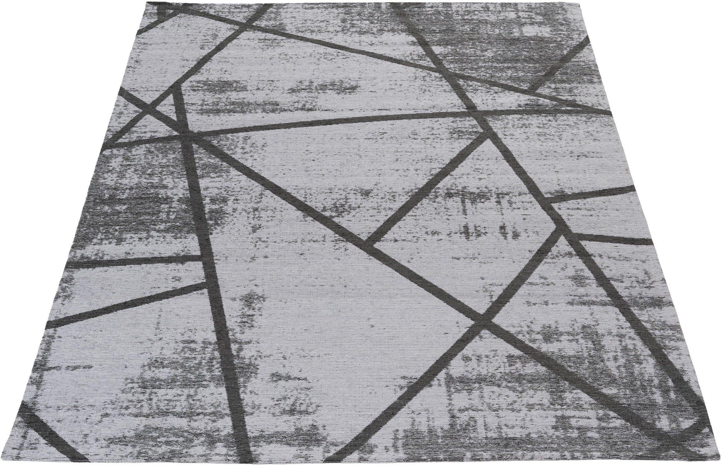 Teppich Carina 6960, Sehrazat, rechteckig, Höhe: 8 mm, waschbar, Flachgewebe,  Marmor-Optik, rutschfest, Kurzflor