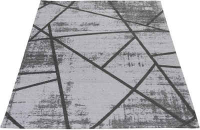 Teppich »Carina 6960«, Sehrazat, rechteckig, Höhe 8 mm, waschbar, Flachgewebe, Marmor-Optik, rutschfest, geometrisches Design, Kurzflor