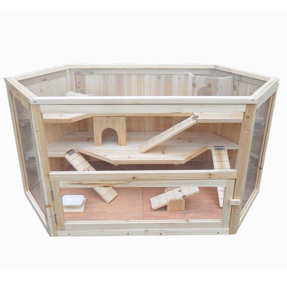 Feel2Home Kleintierkäfig Kleintierkäfig Holz Hamsterstall Meerschweinchenha günstig online kaufen
