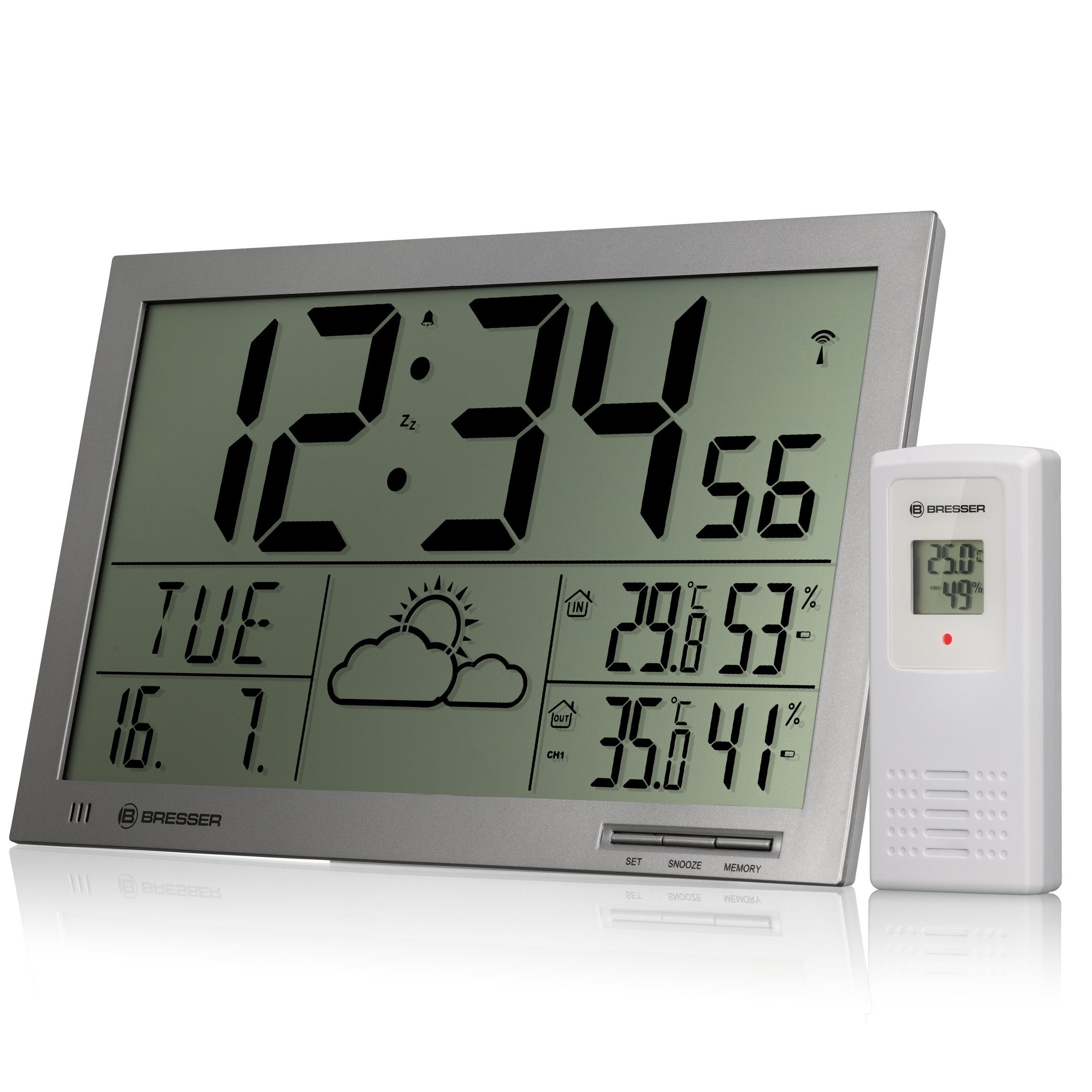 BRESSER Wanduhr MyTime Jumbo LCD Wetter-Wanduhr günstig online kaufen
