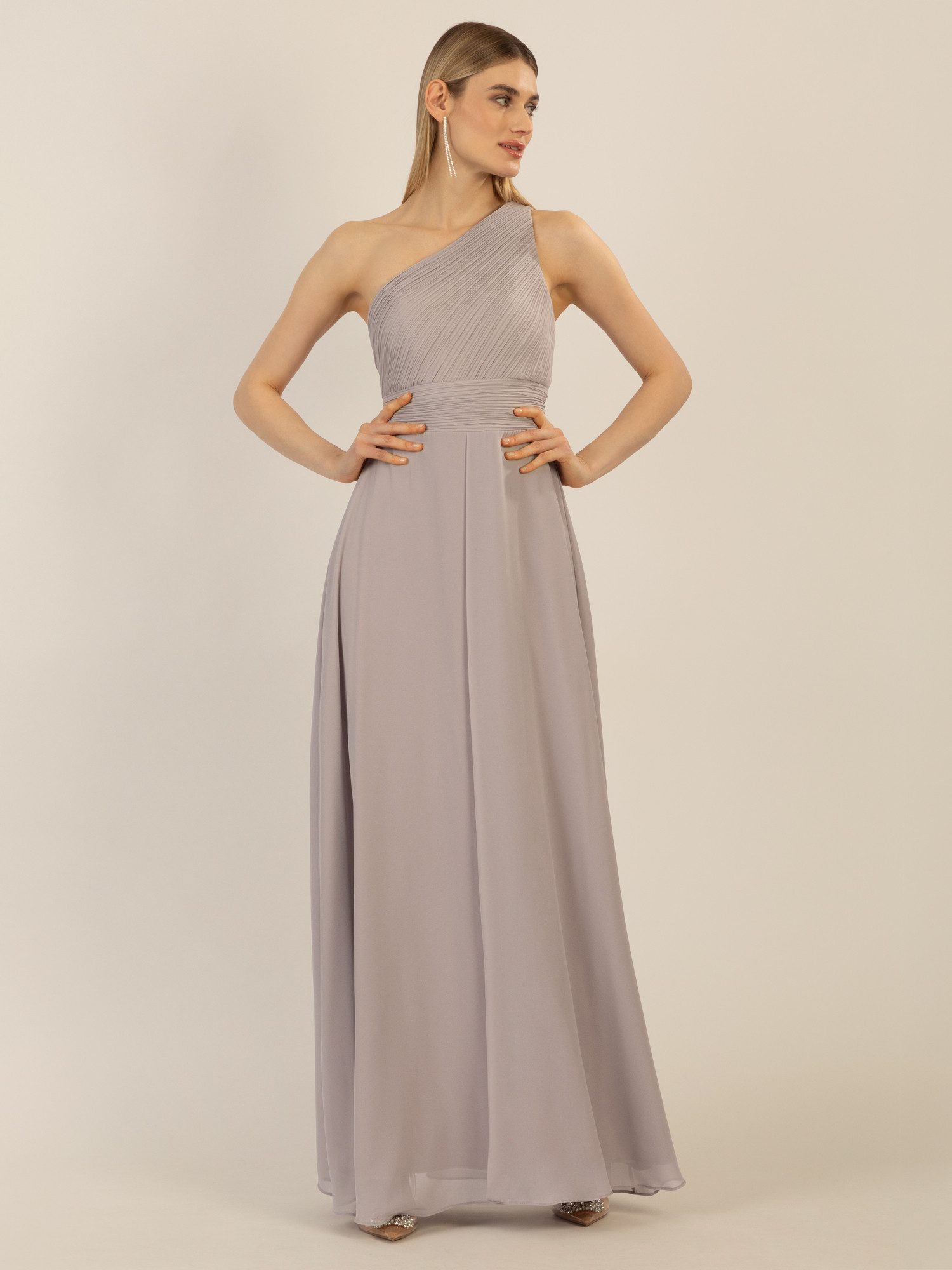 Apart Abendkleid mit Plissee- Drapierung vorne günstig online kaufen