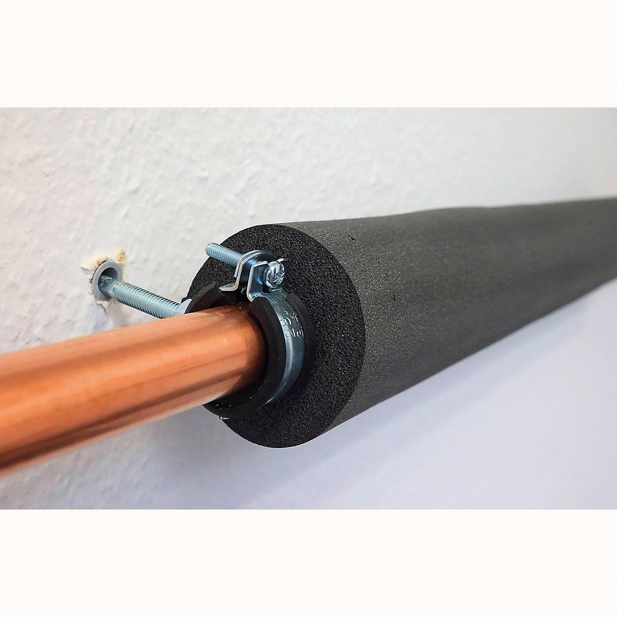 Scorprotect® Steinwolle Kautschuk Rohrisolierung 2m Heizung und Sanitär hochflexibel GRAU