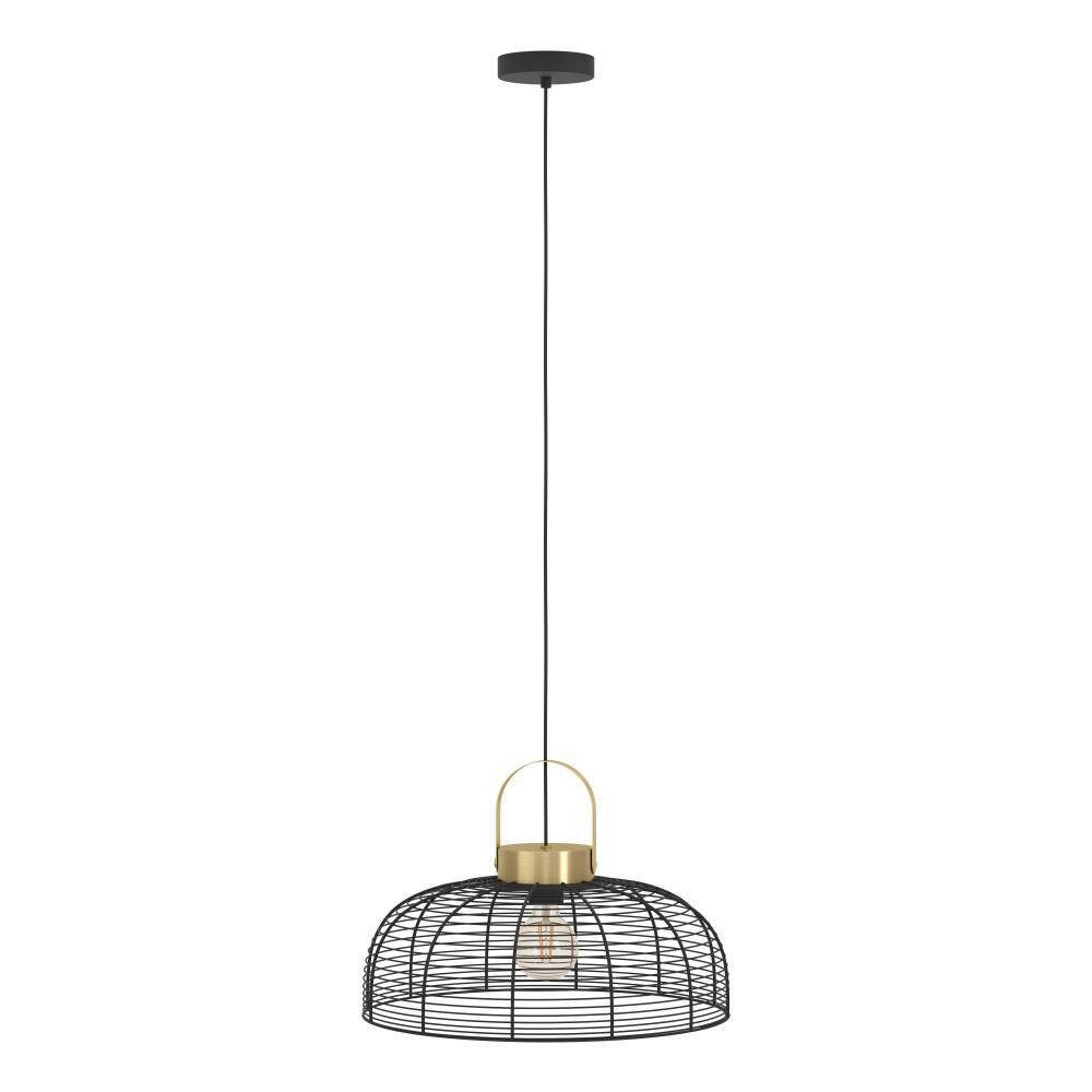 EGLO Hängeleuchte ROUNDHAM, ohne Leuchtmittel, Hängeleuchte, schwarz, messing-gebürstet, 1X40W exkl.