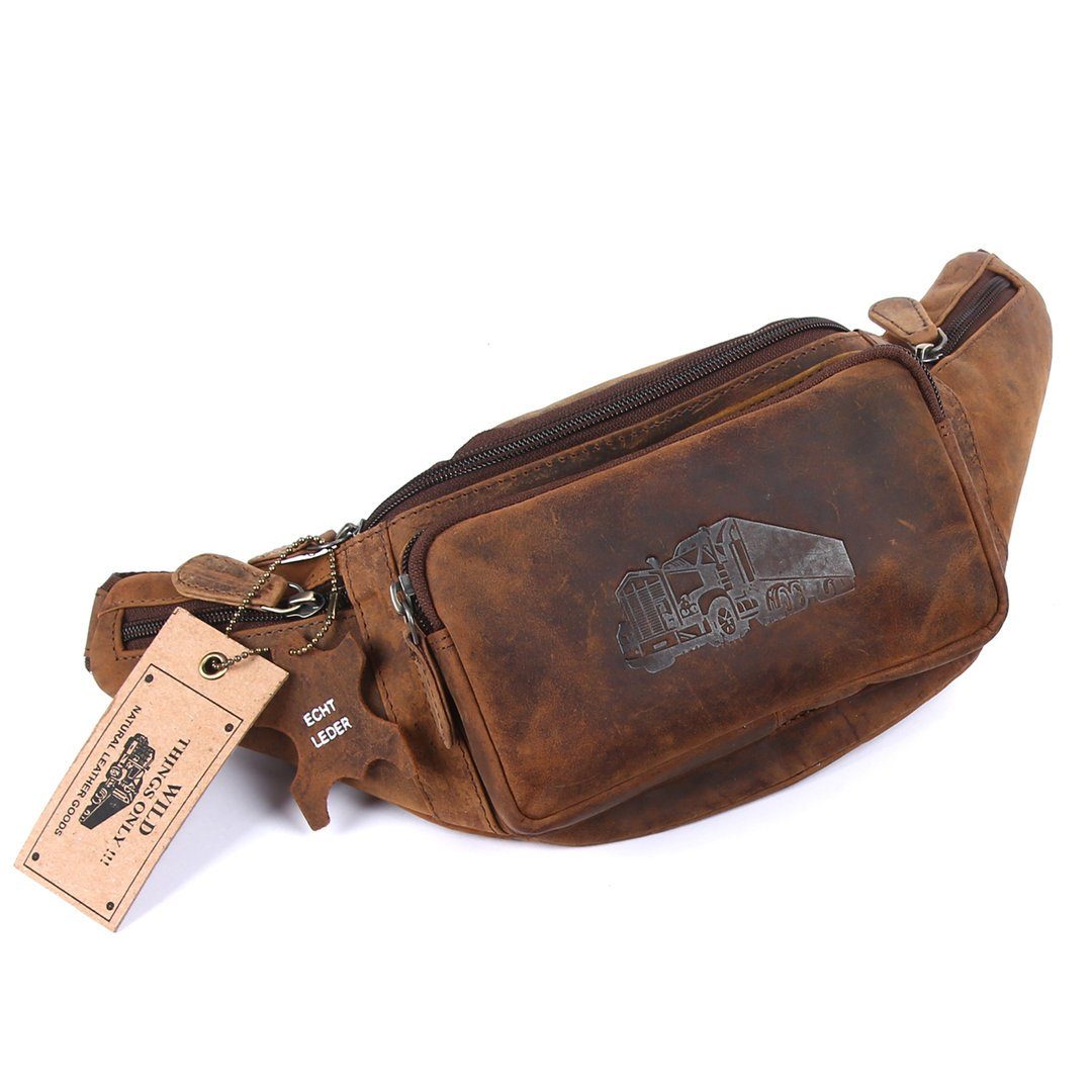 Bauchtasche Leder Herren Damen Gürteltasche Cross Body Bag Hüfttasche