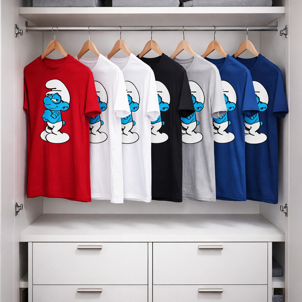 Blondie & Brownie T-Shirt Herren Schlaubi Schlumpf Schlümpfe Schlumpfine