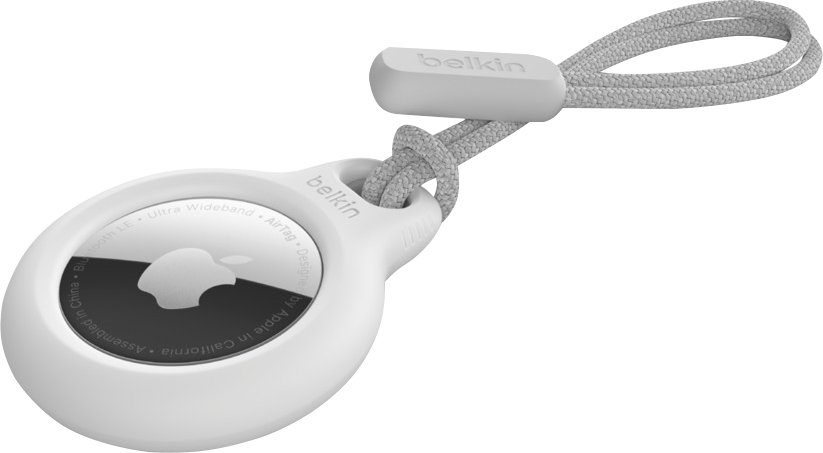 Belkin Schlüsselanhänger Secure Holder AirTag Schlaufe mit weiß für Apple