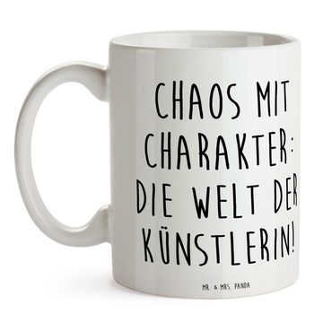 Mr. & Mrs. Panda Tasse Chaos mit Charakter: Die Welt der Künstlerin! - Weiß - Geschenk, Bech, Keramik, Einzigartiges Botschaft