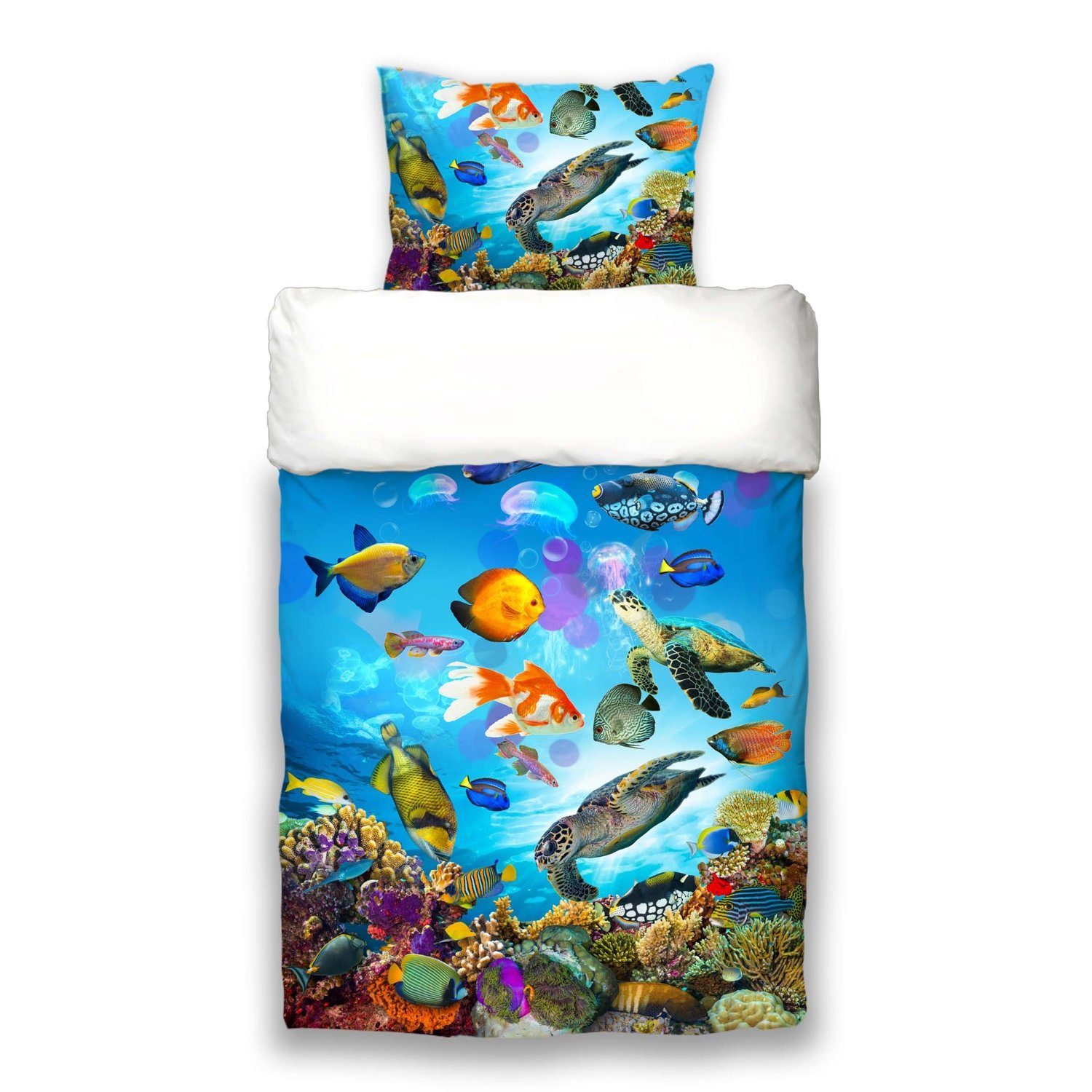 ESPiCO Kinderbettwäsche Under Water, Renforcé, 2 teilig, Ozean, Fische, Sch günstig online kaufen