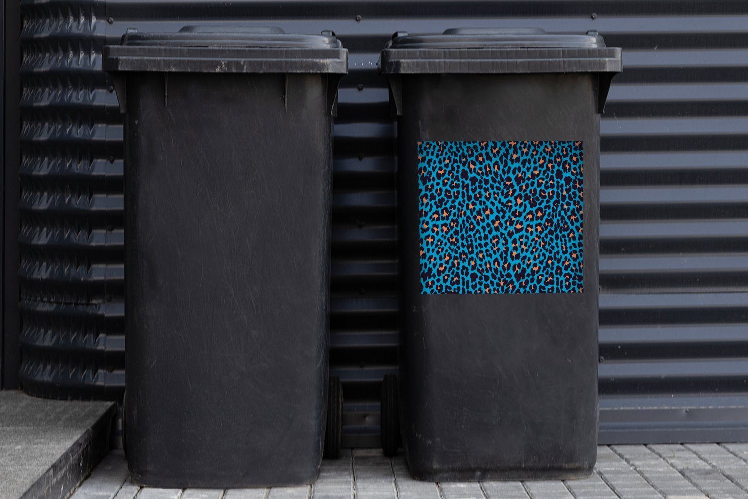 Container, Mülleimer-aufkleber, - Mülltonne, - Pantherdruck (1 Abfalbehälter Wandsticker Tier MuchoWow Design St), Sticker,