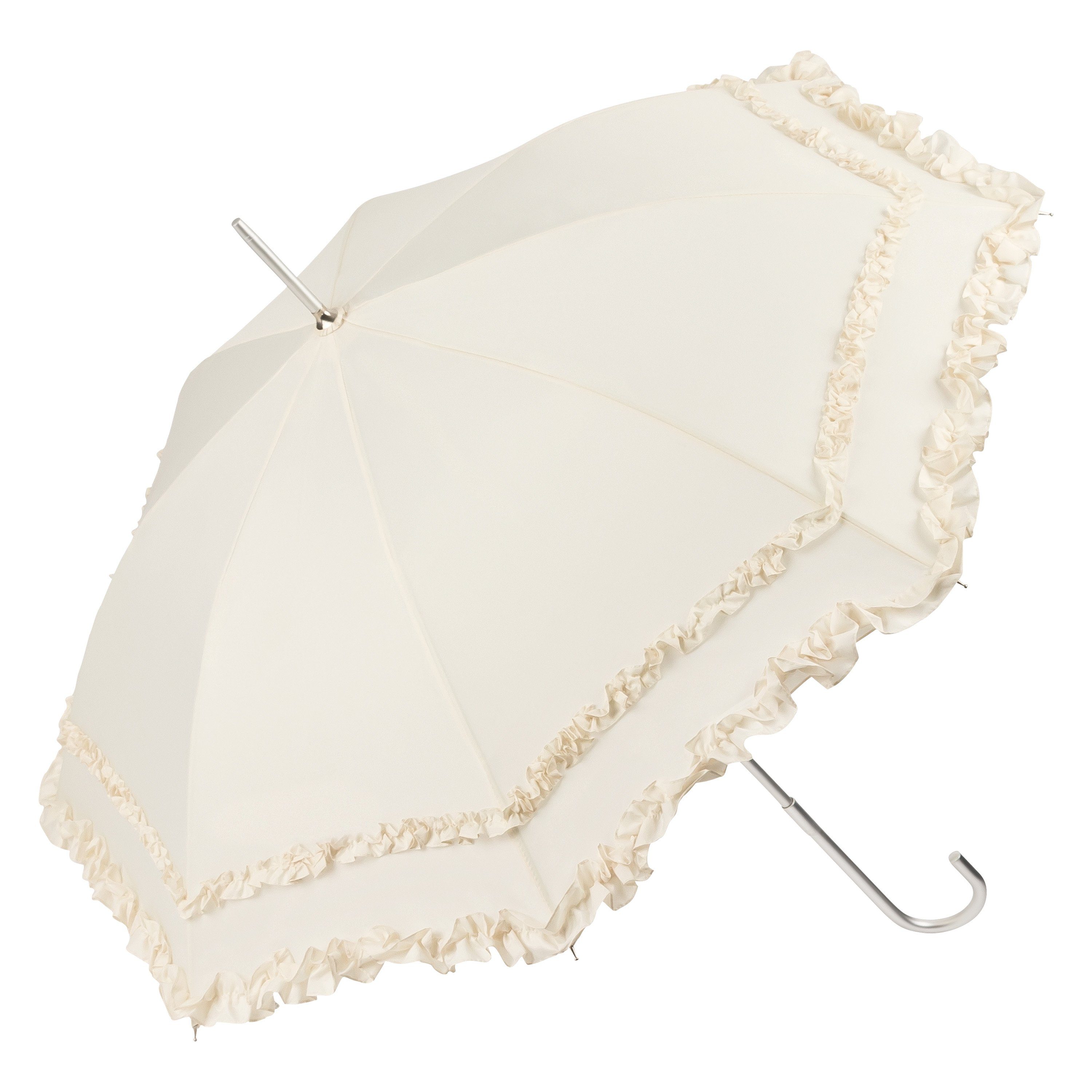 Mary, zwei Hochzeitsschirm Regenschirm Stockregenschirm Lilienfeld Sonnenschirm creme von Rüschenkanten