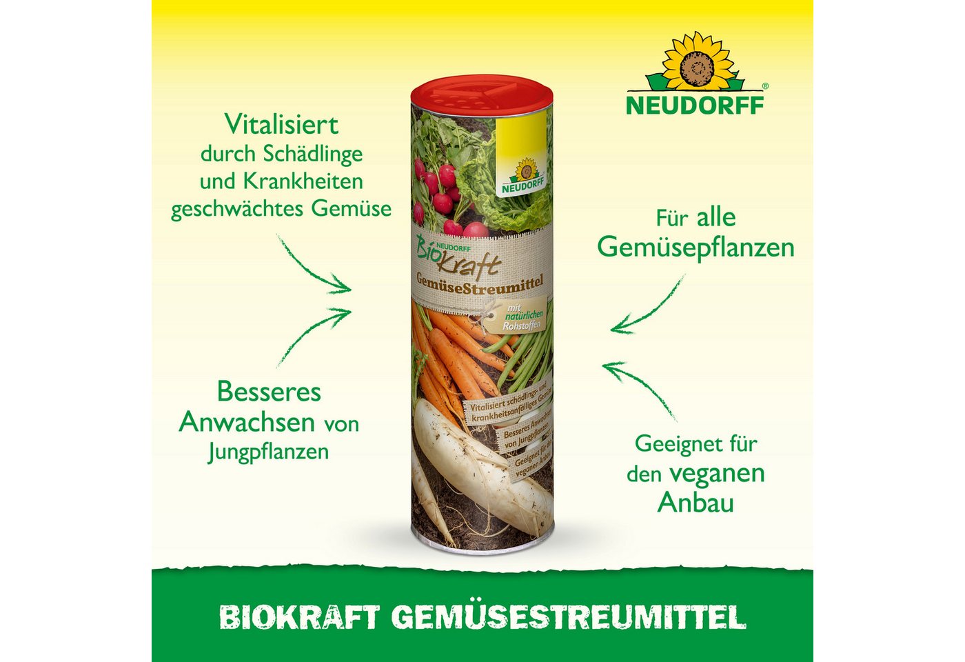 Thumbnail - Neudorff Pflanzenstärkungsmittel Neudorff BioKraft GemüseStreumittel 500 g, Vitalisiert schädlings- und krankheitsanfäll...