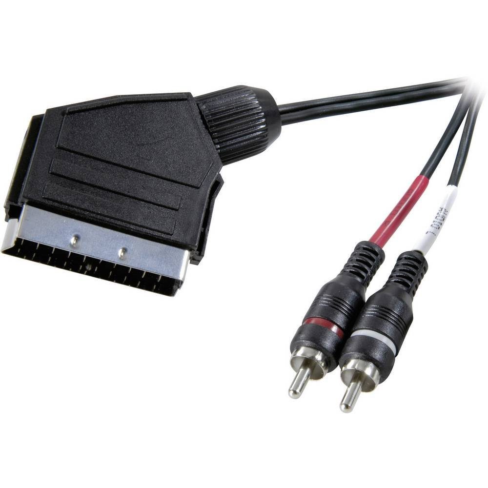 SpeaKa Professional SCART / 2 Cinch Adapterkabel 2 m Audio- & Video-Kabel,  (2.00 cm)