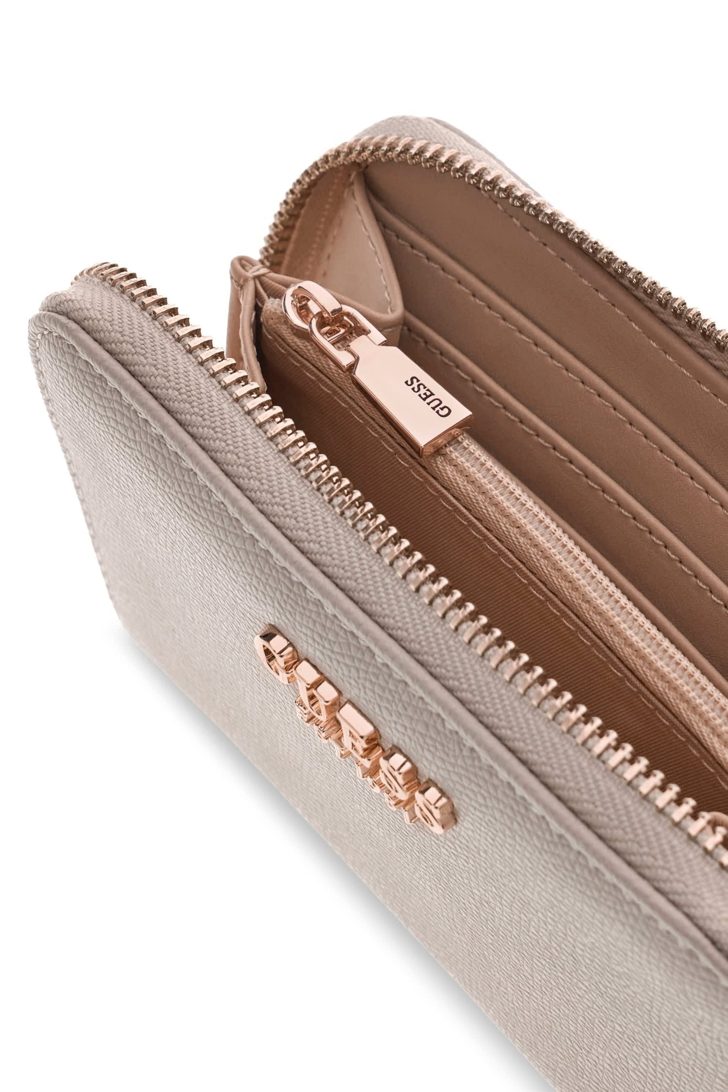 Guess Geldbörse AMORETTE SLG MED ZIP AROUND, Damen Portemonnaie, Geldbeutel mit umlaufendem Reißverschluss – Bild 2 von 5