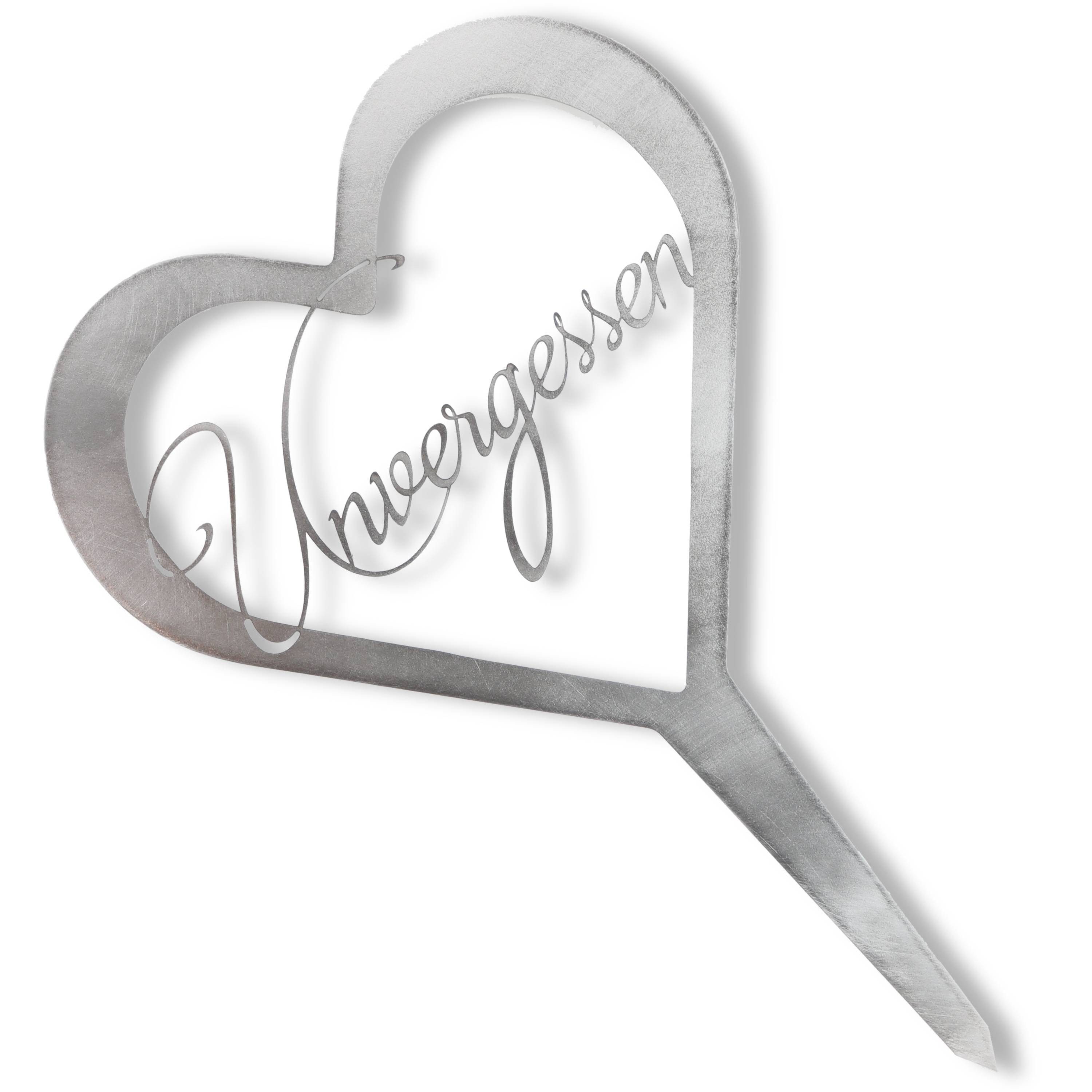 Rostikal Metallschild Grabschmuck Herz - Grab Deko mit Gravur Du Fehlst / U günstig online kaufen