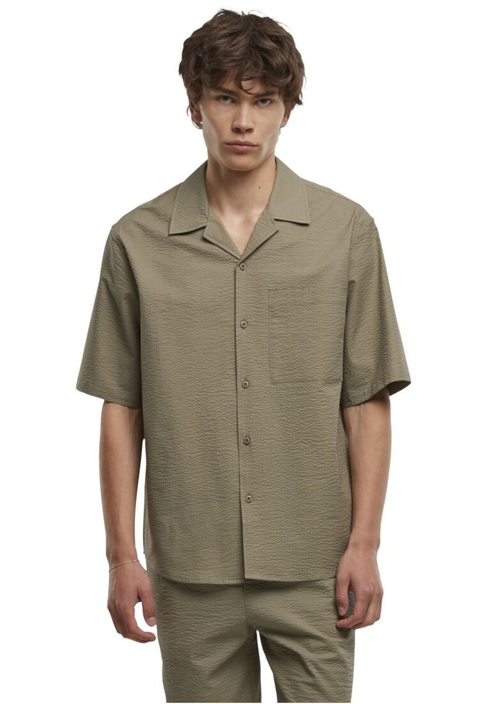 URBAN CLASSICS Kurzarmhemd RELAXED SEERSUCKER SHORT SLEEVE (1-tlg)
