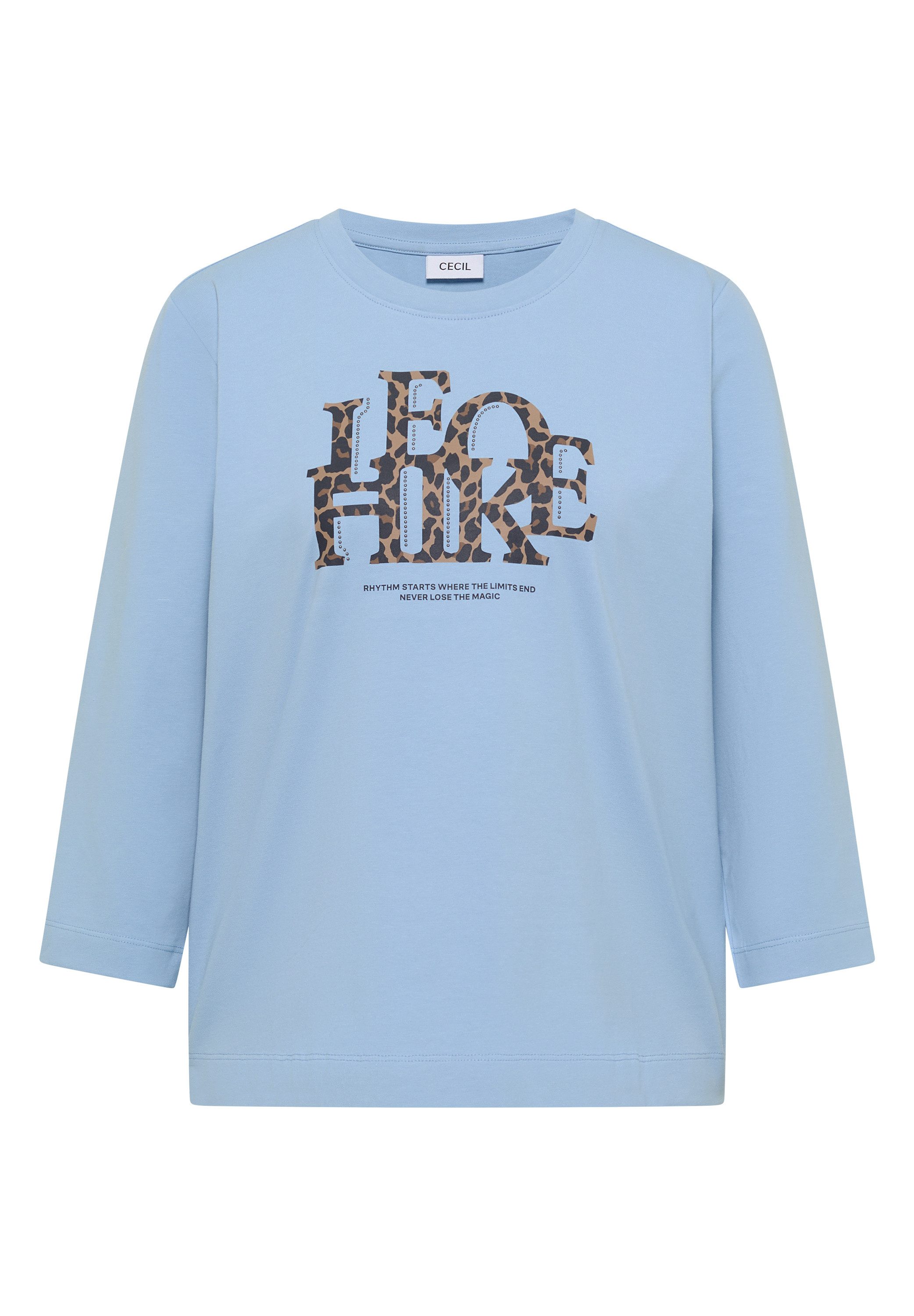 CECIL 3/4-Arm-Shirt mit Elasthananteil, Print im Animal-Look, Rundhals