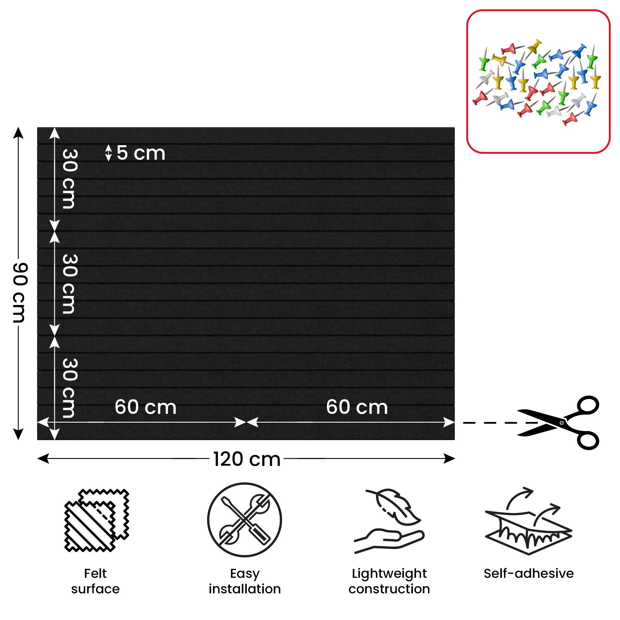 ALLboards Pinnwand ALLboards Filzpaneele, Filz-Korktafeln für die Wand