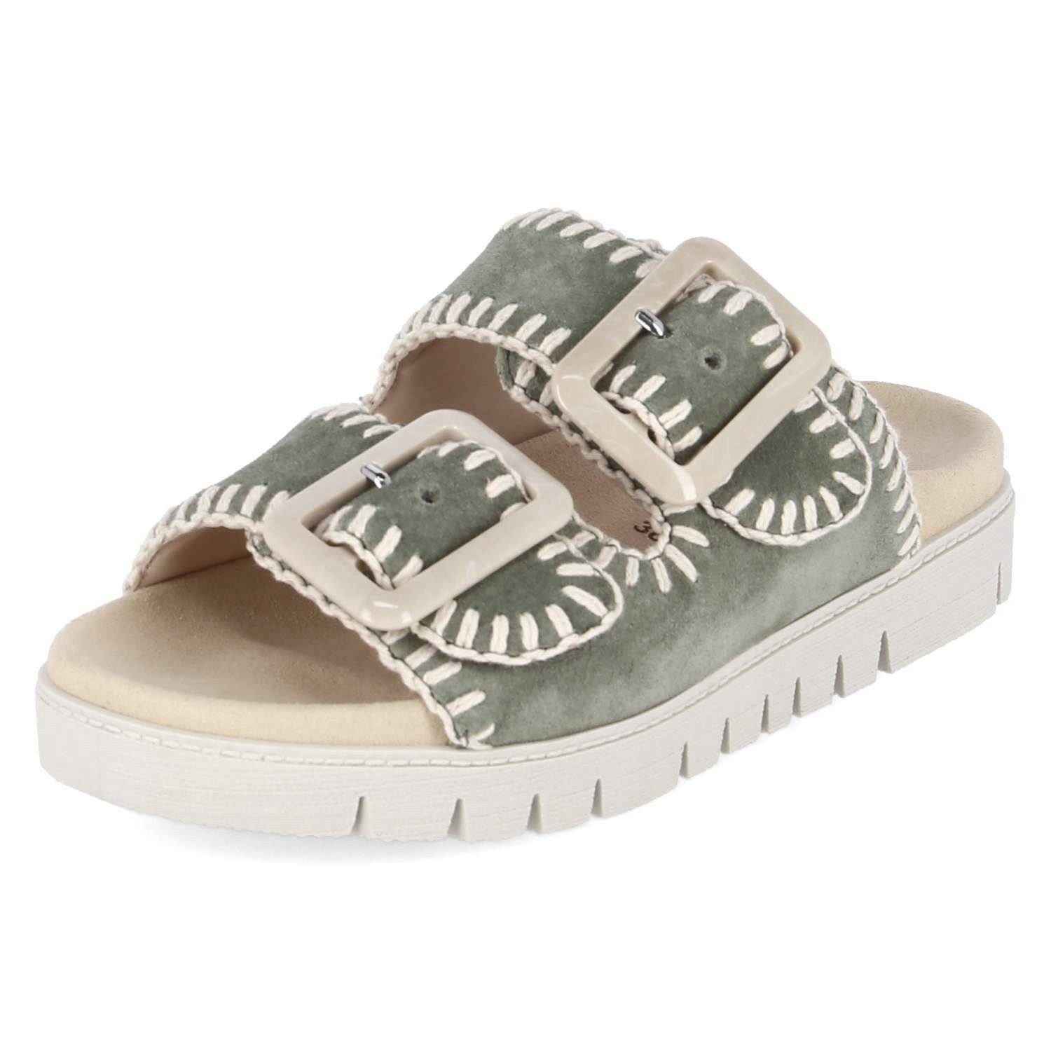 Gabor Gabor Flache Pantoletten 83.741.19 Damen Rauleder green Pantolette – Bild 2 von 5