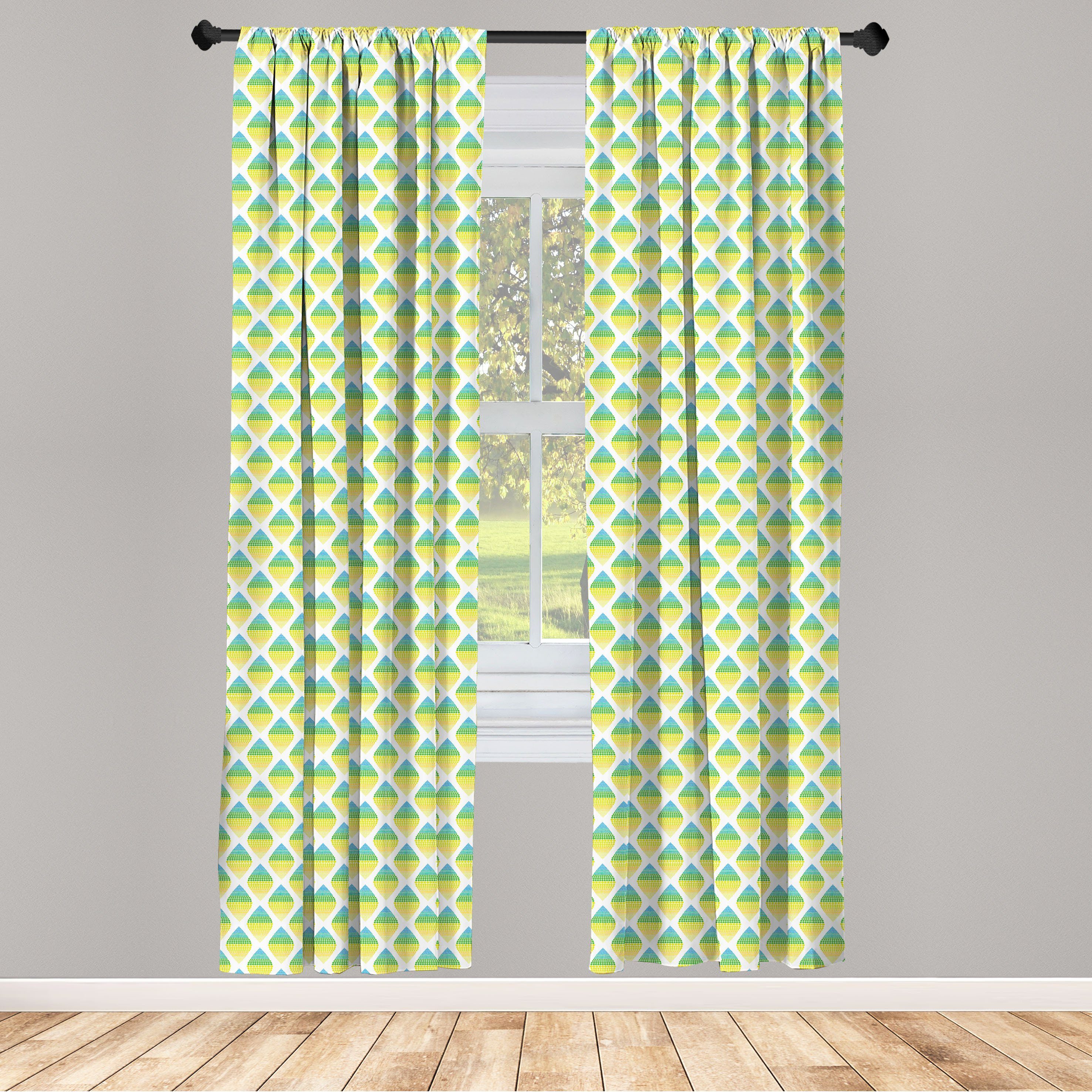 Gardine Vorhang für Wohnzimmer Schlafzimmer Dekor, Abakuhaus, Microfaser, Abstrakt Muster der punktierte Forms