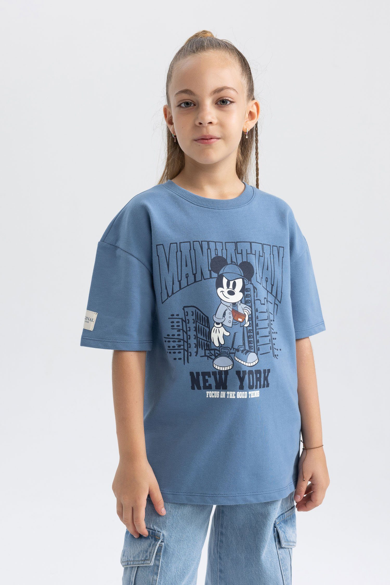 DeFacto Kurzarmshirt Mädchen Kurzarmshirt OVERSIZE FIT Mickey & Minnie