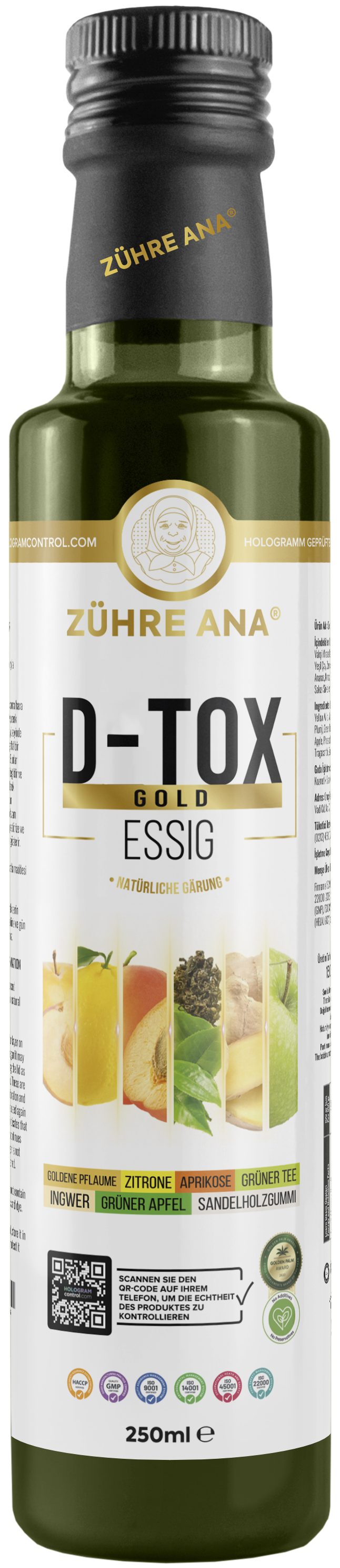 D-TOX Golden Vinegar – Natürlicher fermentierter Essig Essig