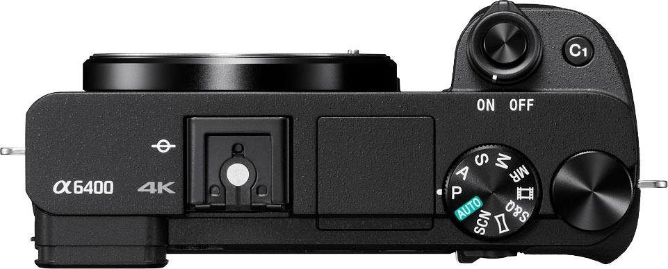 OLED 180° 4K - Sony MP, Sucher, L-Kit NFC, 16-50mm Klapp-Display, (Wi-Fi), Alpha Bluetooth, E-Mount XGA ILCE-6400LB Systemkamera Objektiv) (24,2 WLAN Video, 6400
